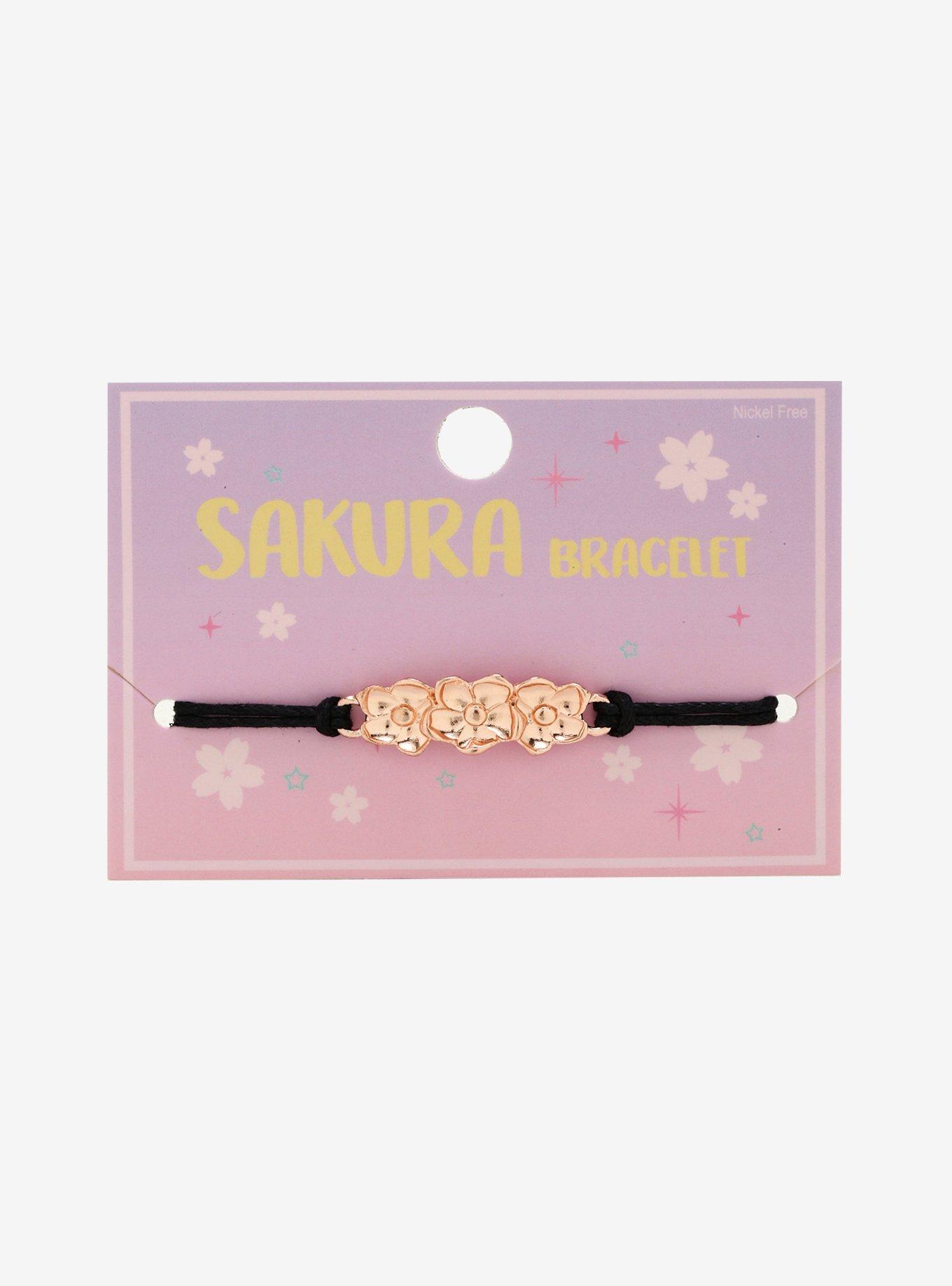 Sakura Cherry Blossom Cord Bracelet, , alternate