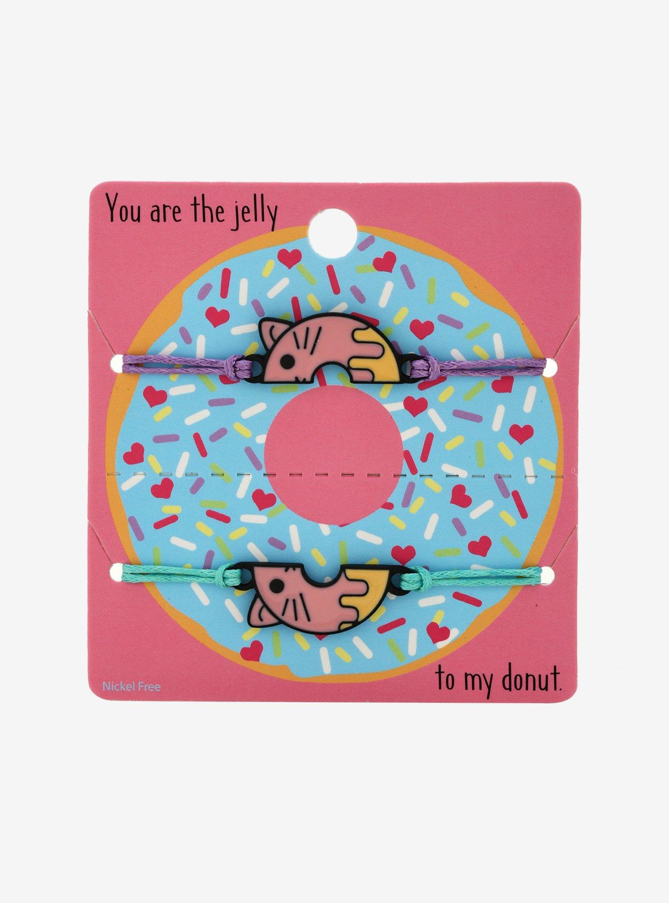 Cat Donut Best Friends Cord Bracelet Set, , alternate