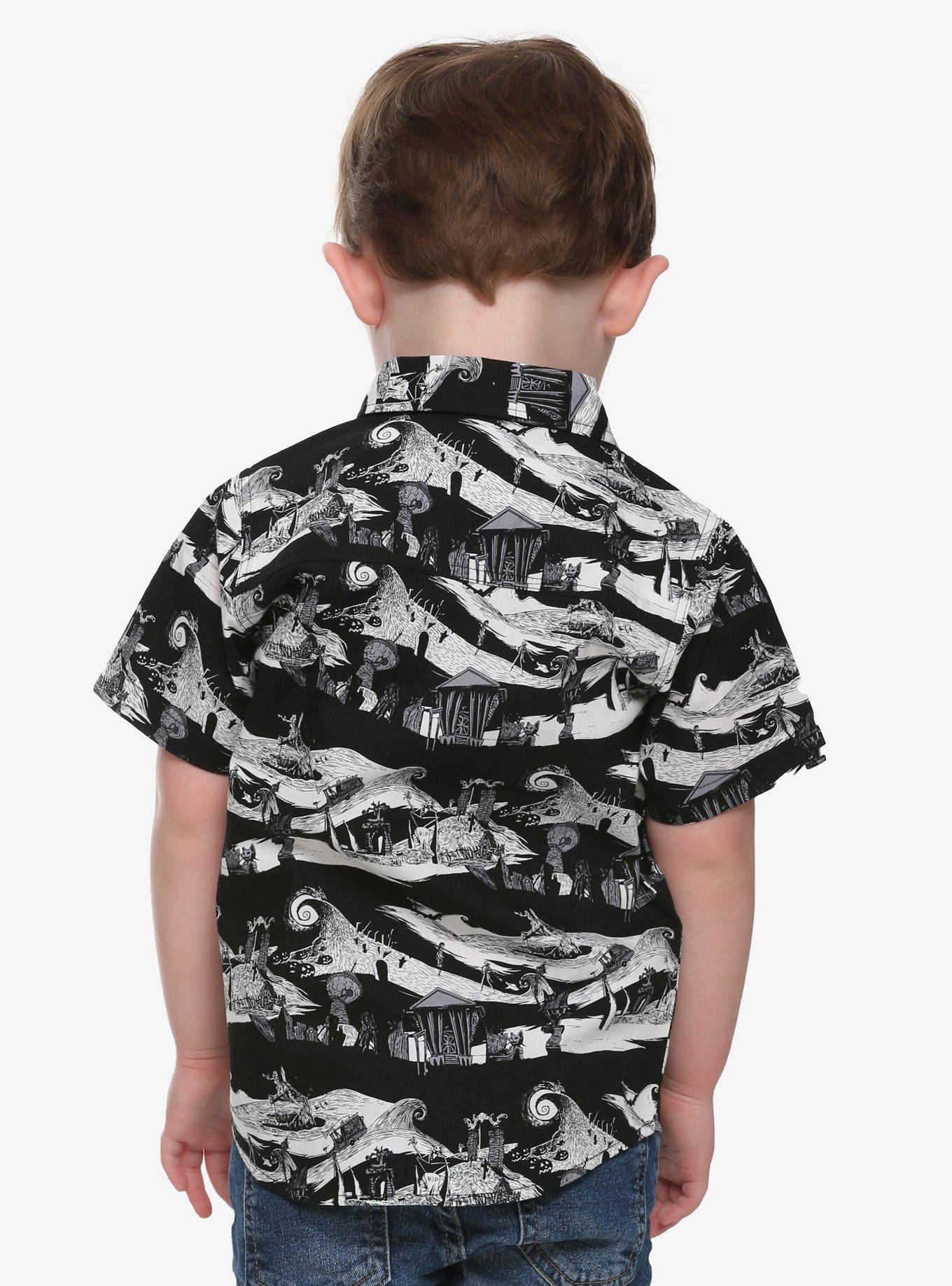 Disney The Nightmare Before Christmas Scenes Toddler Woven Button-Up - BoxLunch Exclusive, , alternate