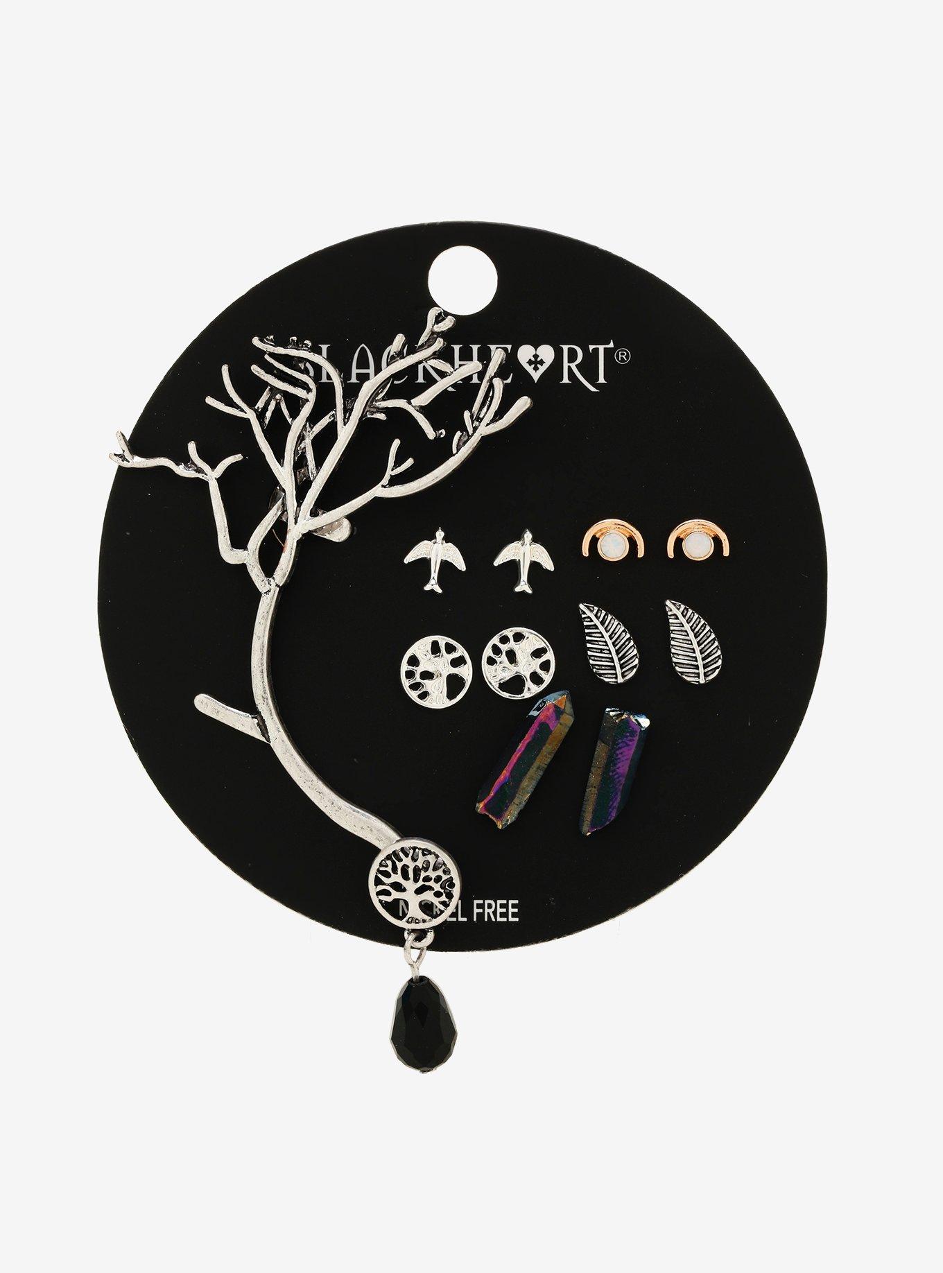 Blackheart Tree Of Life Earring Set, , alternate