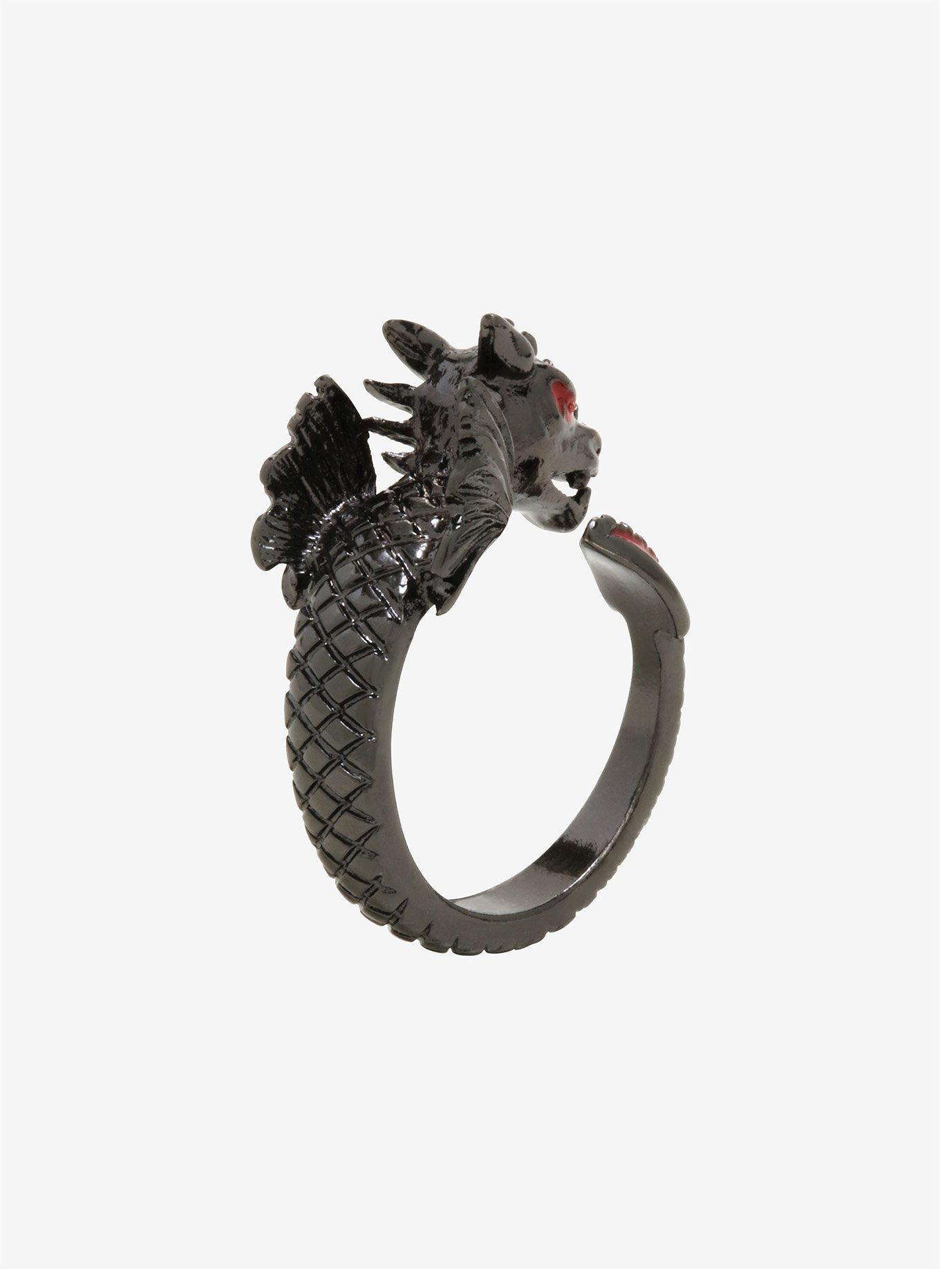 Black Dragon Wrap Ring, , alternate