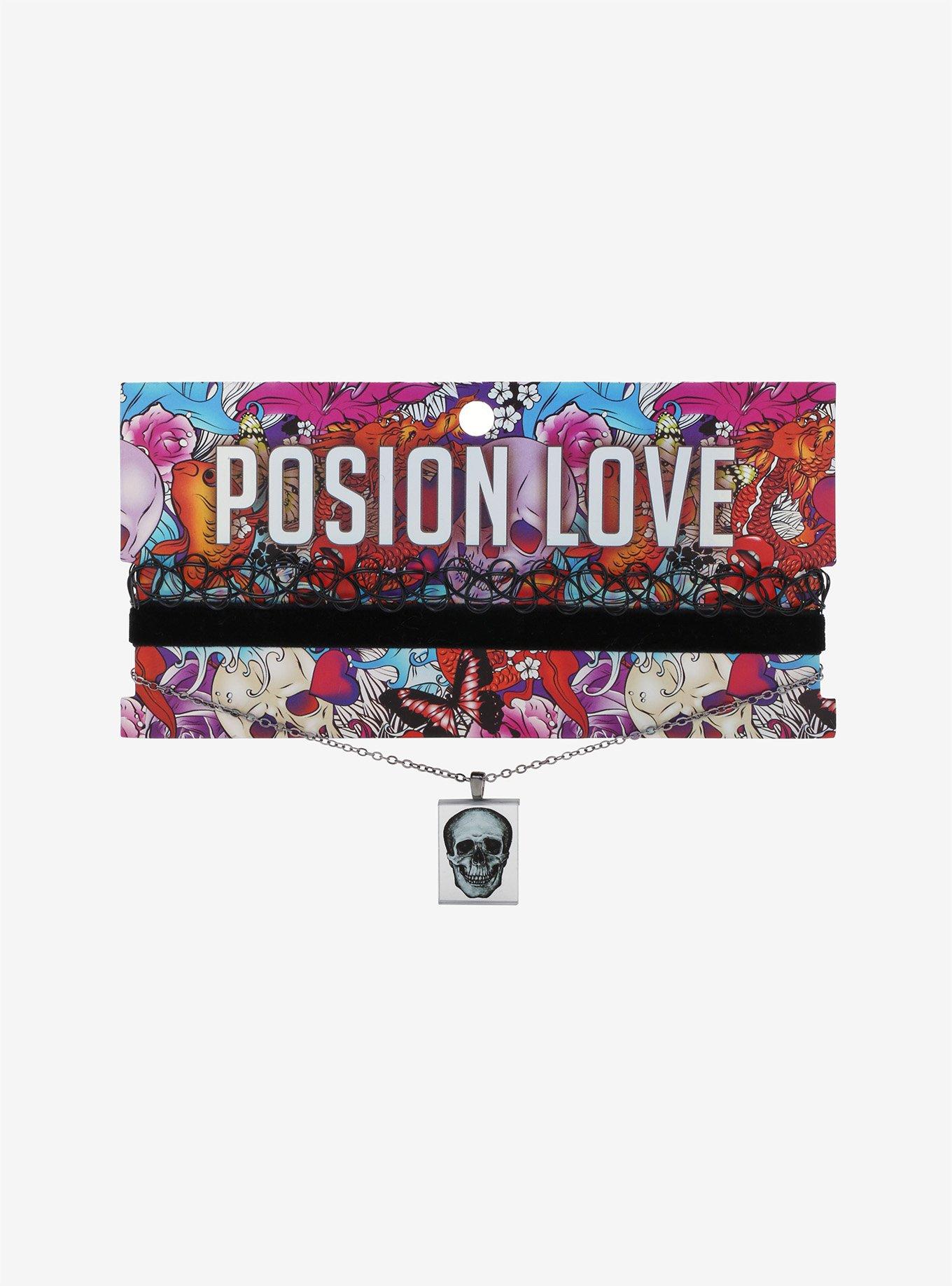 Mirrored Skull Tattoo Choker Set, , alternate