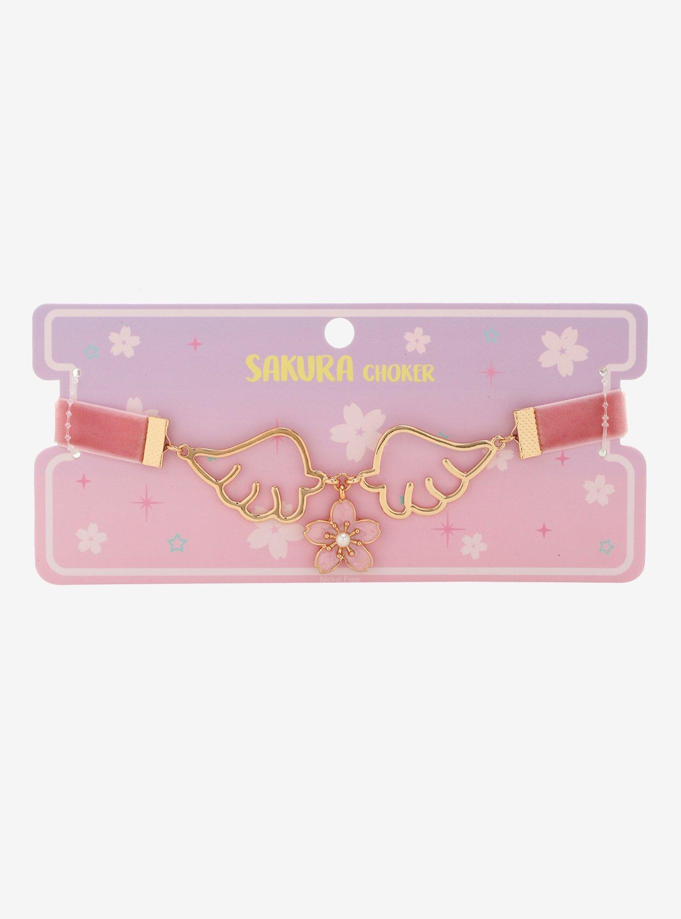 Cherry Blossom & Wings Velvet Choker, , alternate