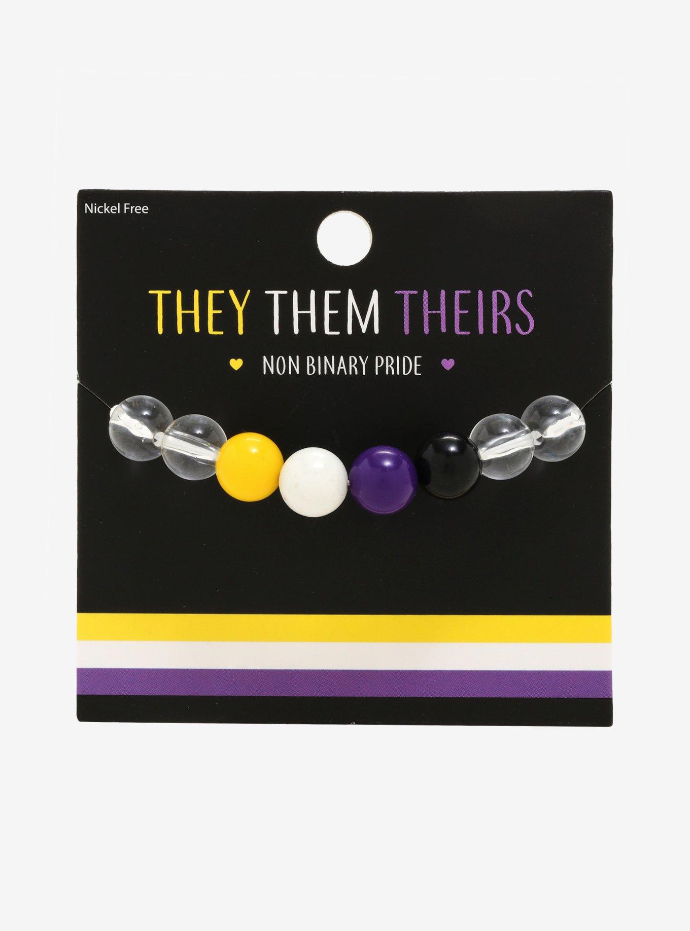 Non Binary Pride Bead Bracelet, , alternate