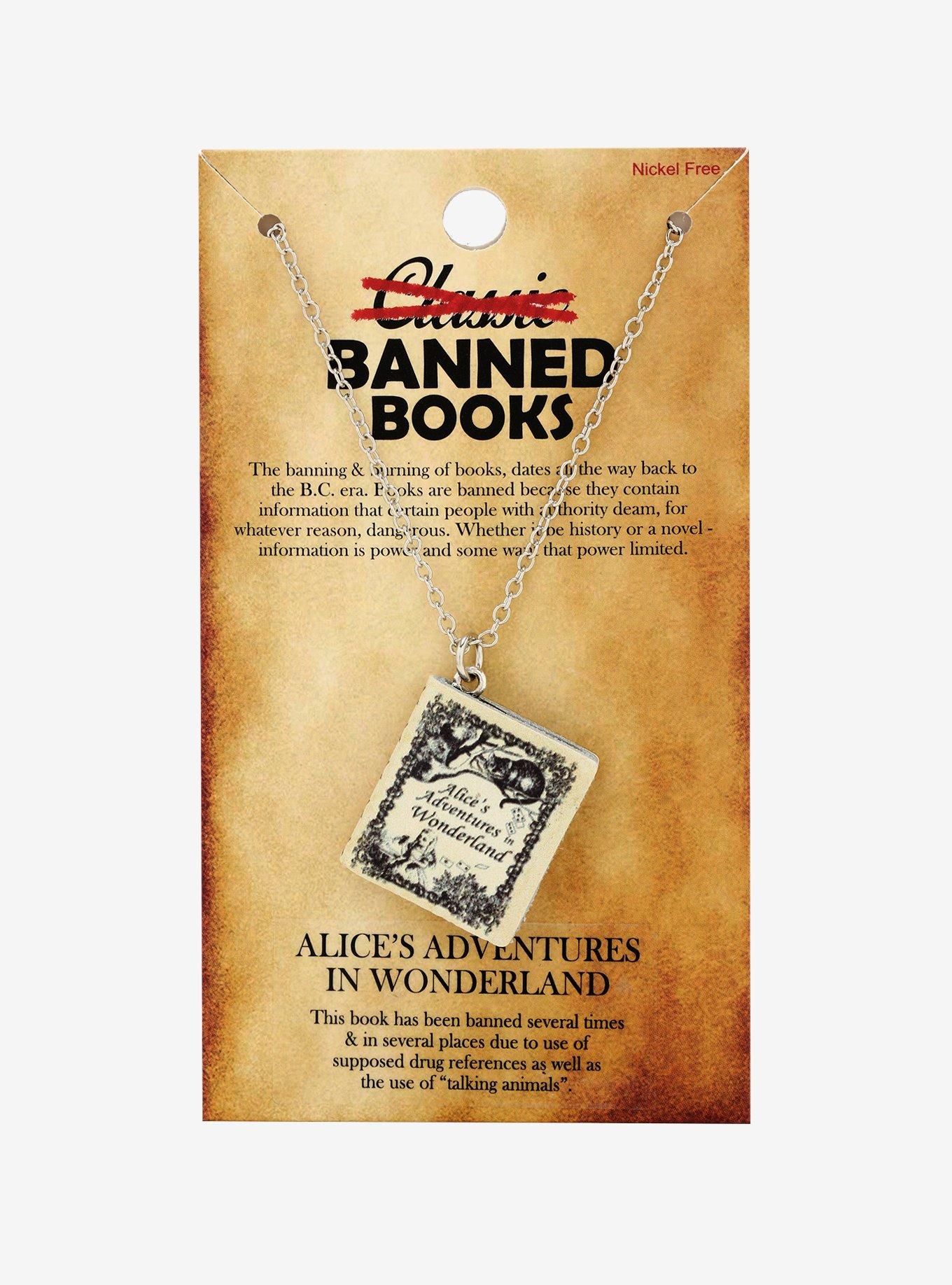 Lewis Carroll Alice's Adventures In Wonderland Book Necklace, , alternate