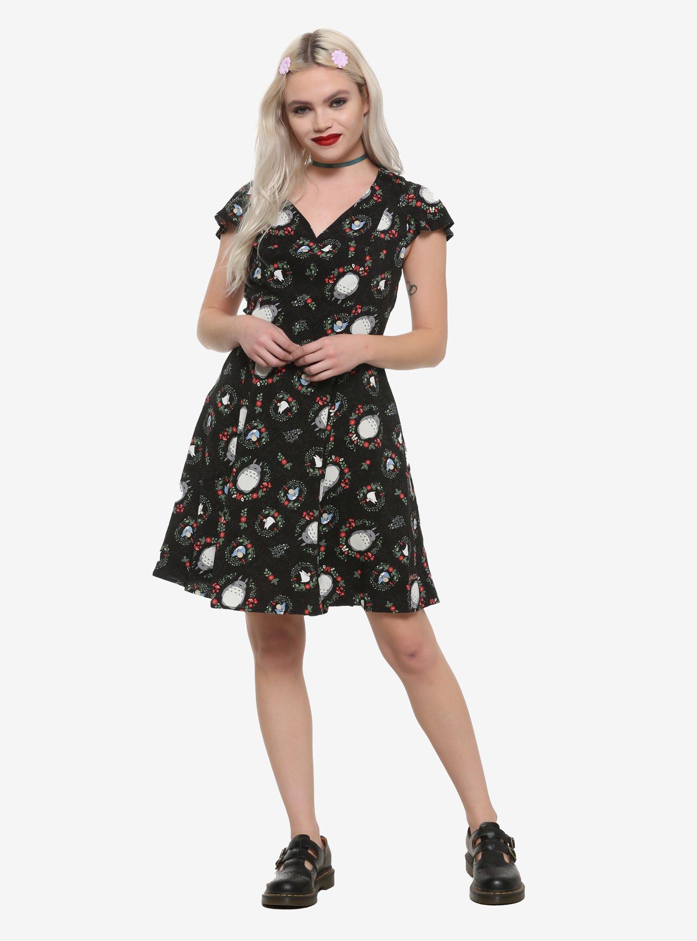 Her Universe Studio Ghibli My Neighbor Totoro Floral Flutter Dress, MULTI, alternate
