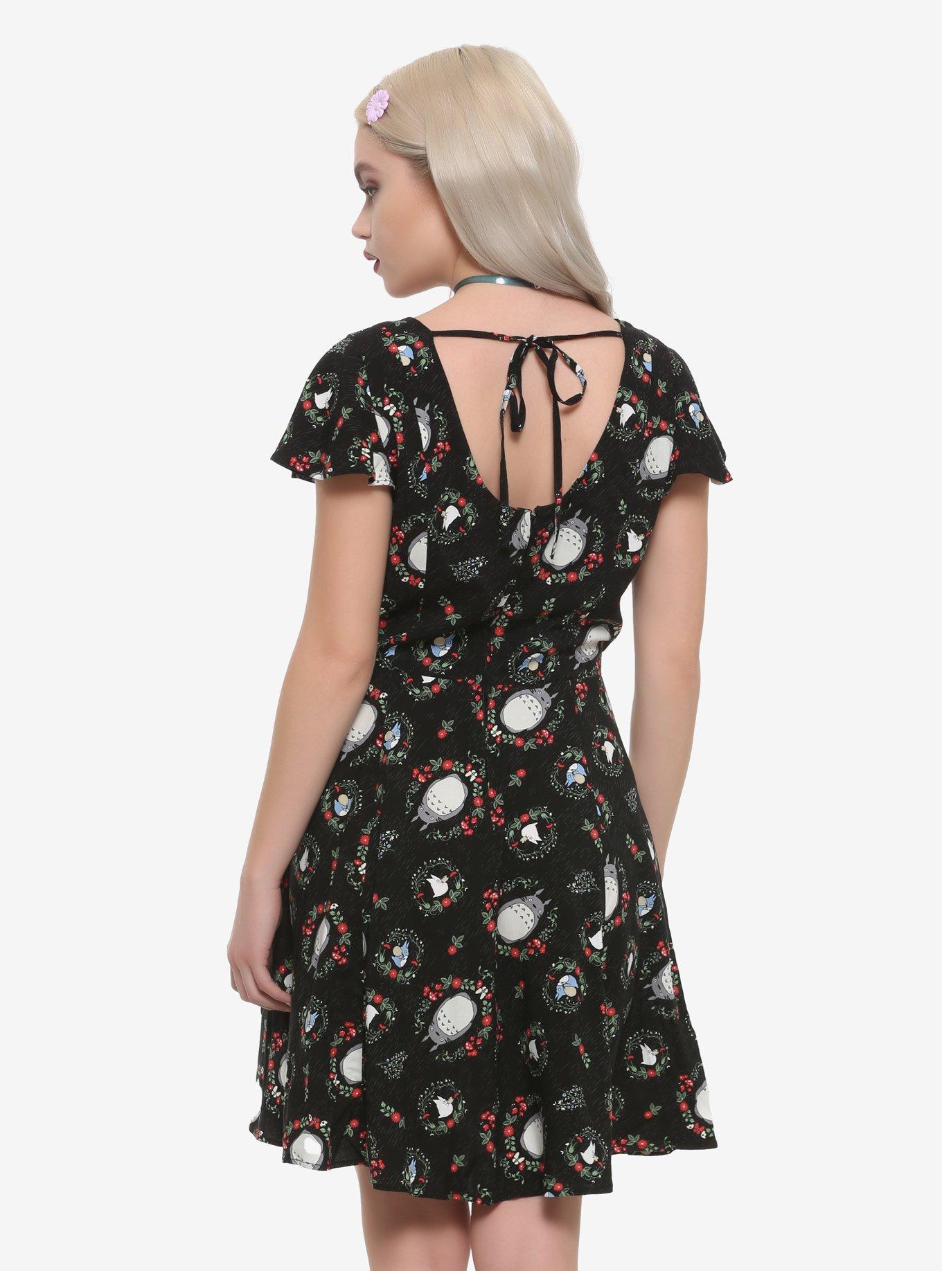 Her Universe Studio Ghibli My Neighbor Totoro Floral Flutter Dress, MULTI, alternate
