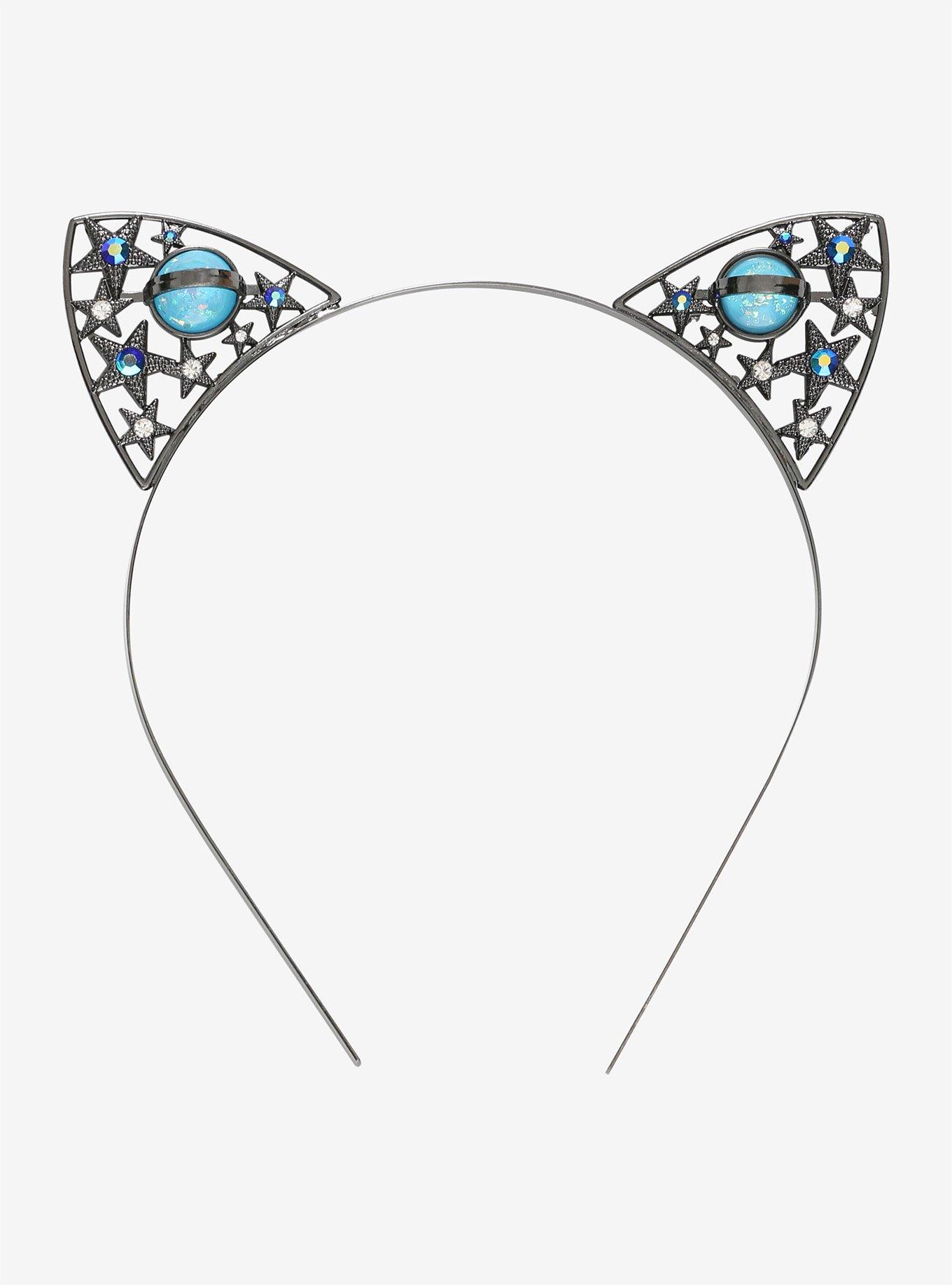 Blue Planet & Stars Cat Ear Headband, , alternate