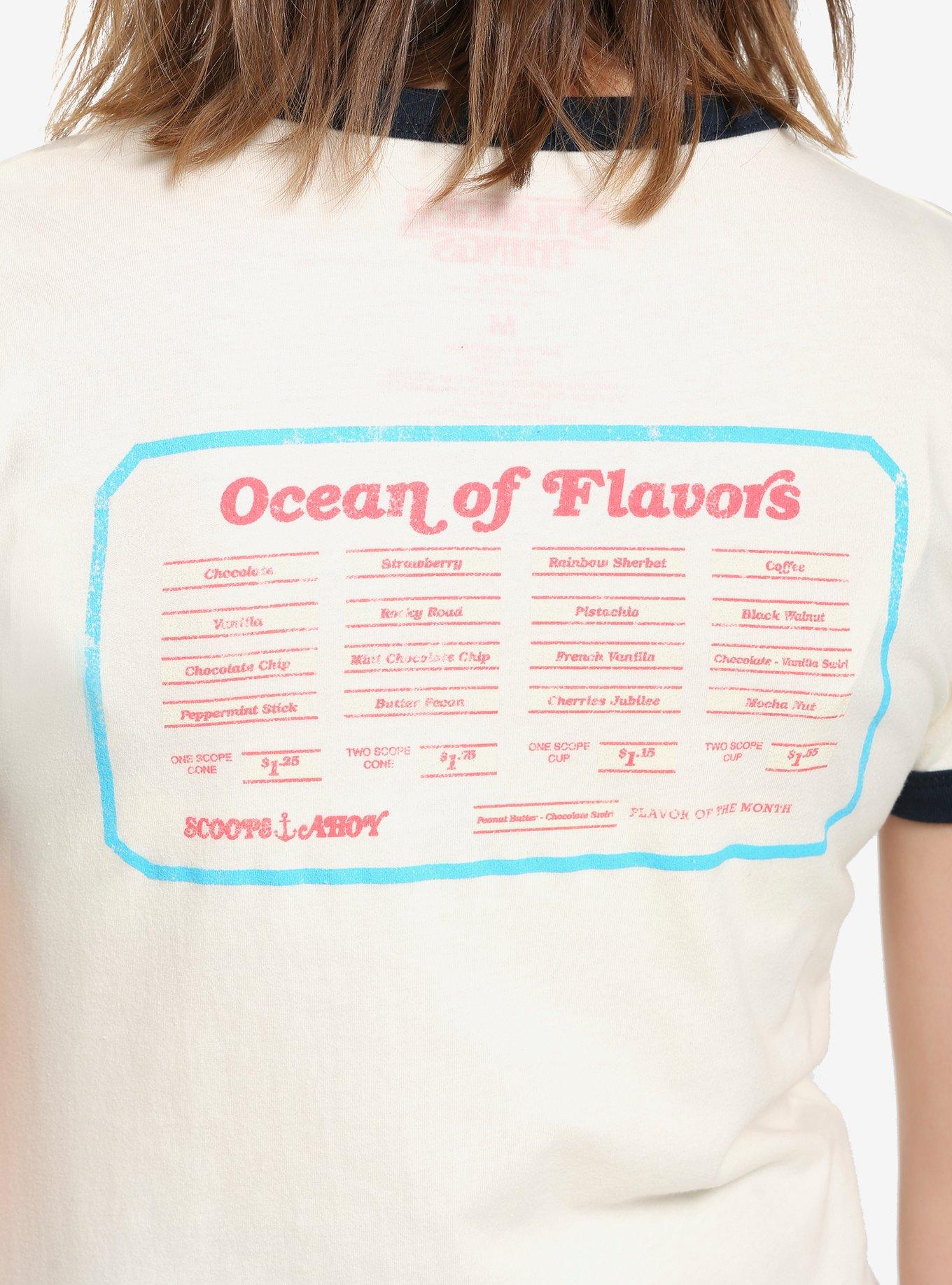 Stranger Things Scoops Ahoy Women's Ringer T-Shirt - BoxLunch Exclusive, , alternate