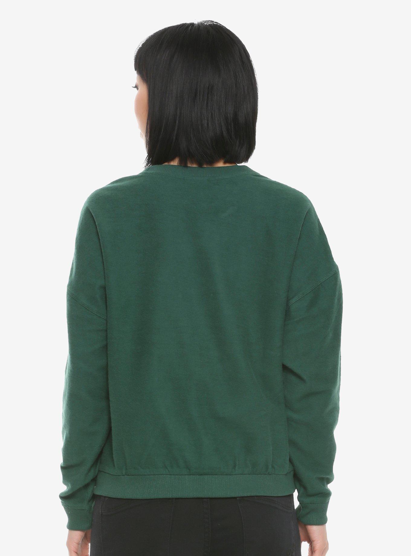 Disney Mickey Mouse Hunter Green Crew Sweater, , alternate