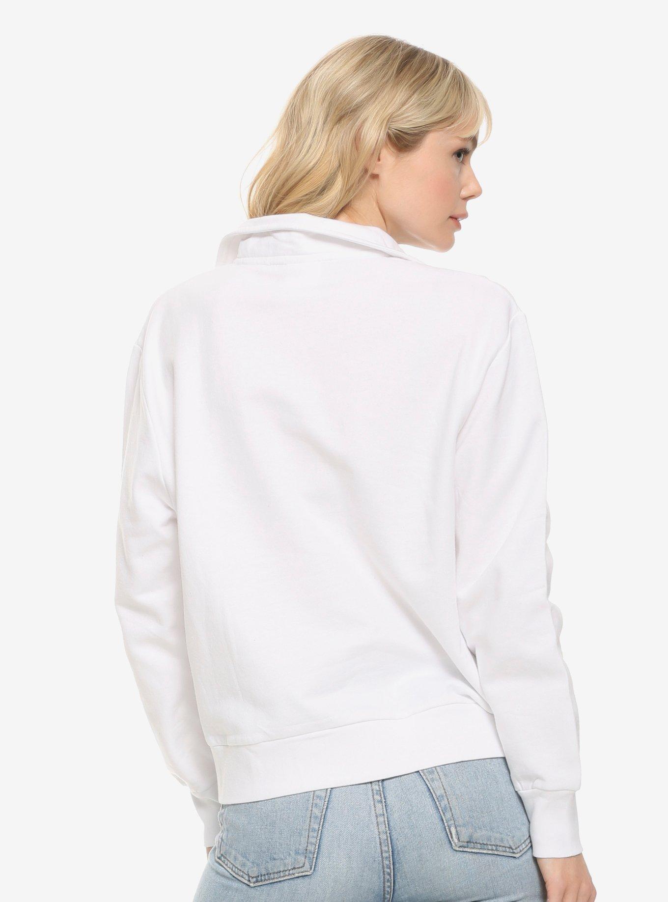 Disney Mickey Mouse Rainbow Stripes Quarter Zip Women's Sweater, , alternate