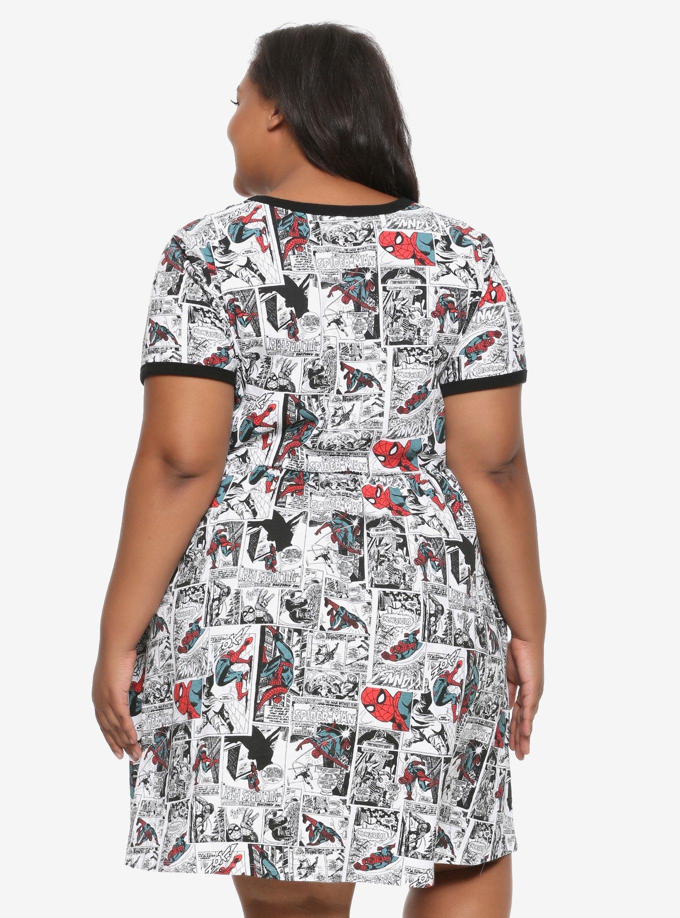 Her Universe Marvel Spider-Man Comic Book Dress Plus Size, , alternate