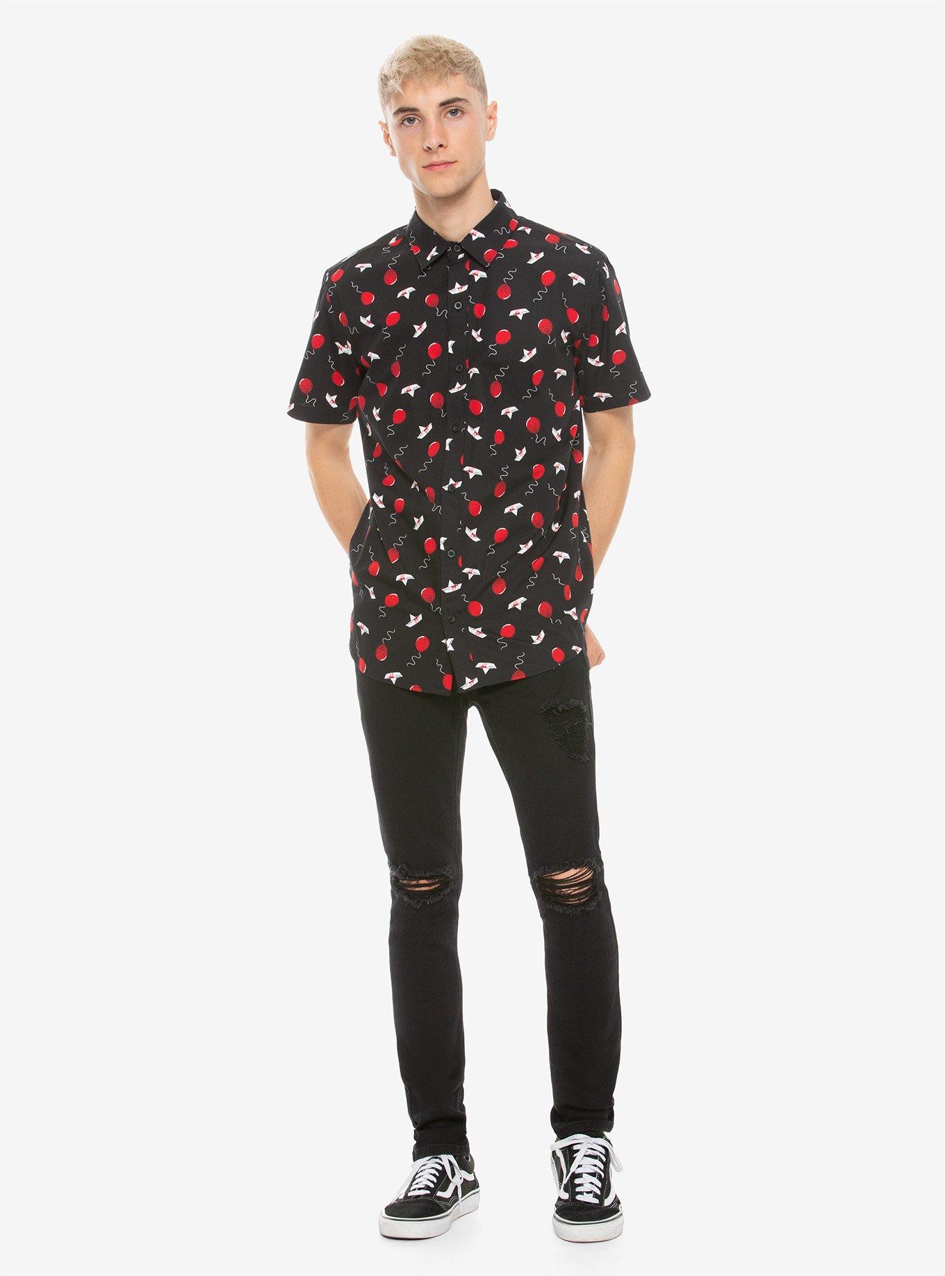 IT Chapter Two Balloon Woven Button-Up, RED, alternate