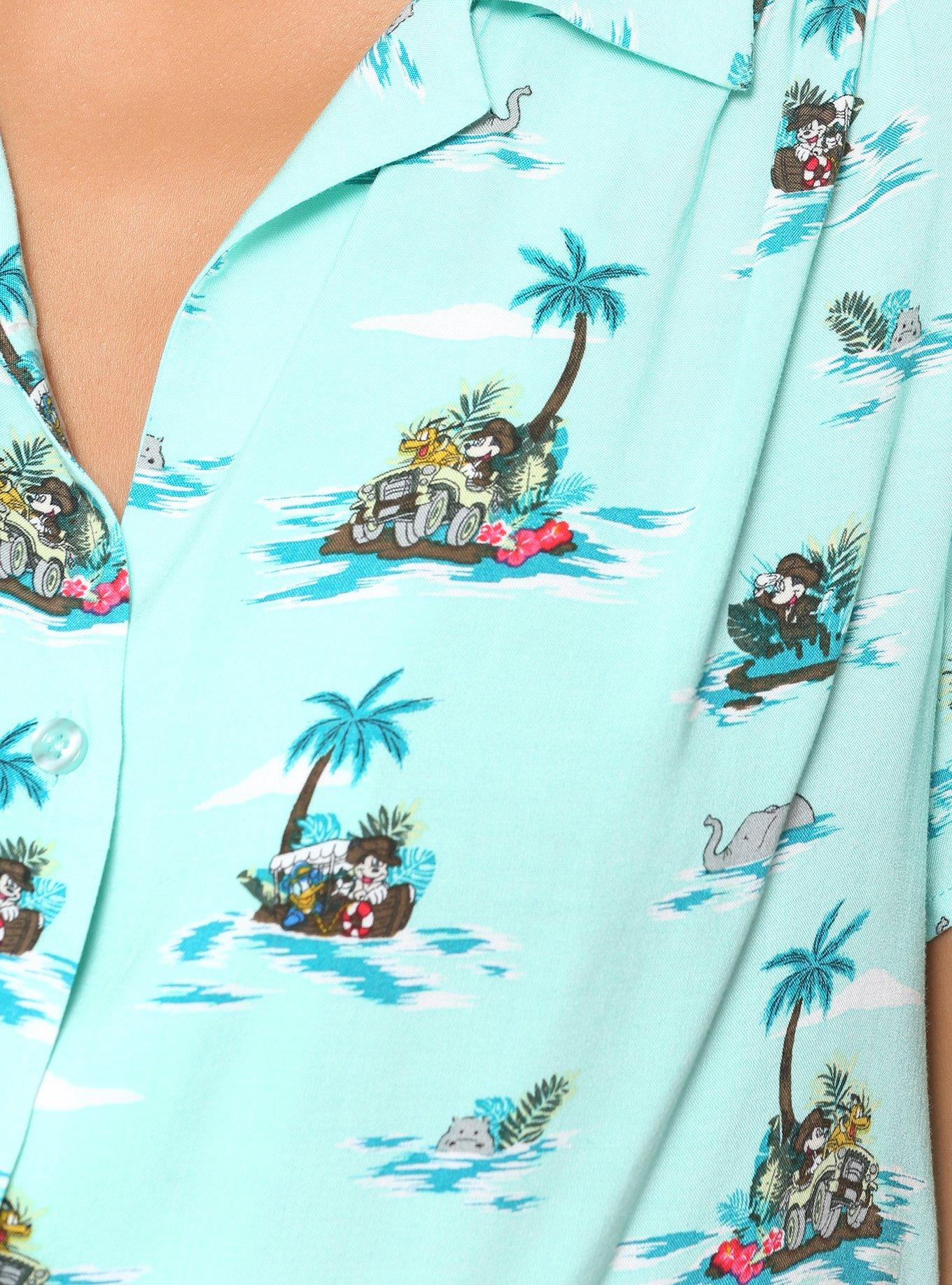 Our Universe Disney Mickey Mouse Safari Women's Tie-Front Woven Top - BoxLunch Exclusive, , alternate