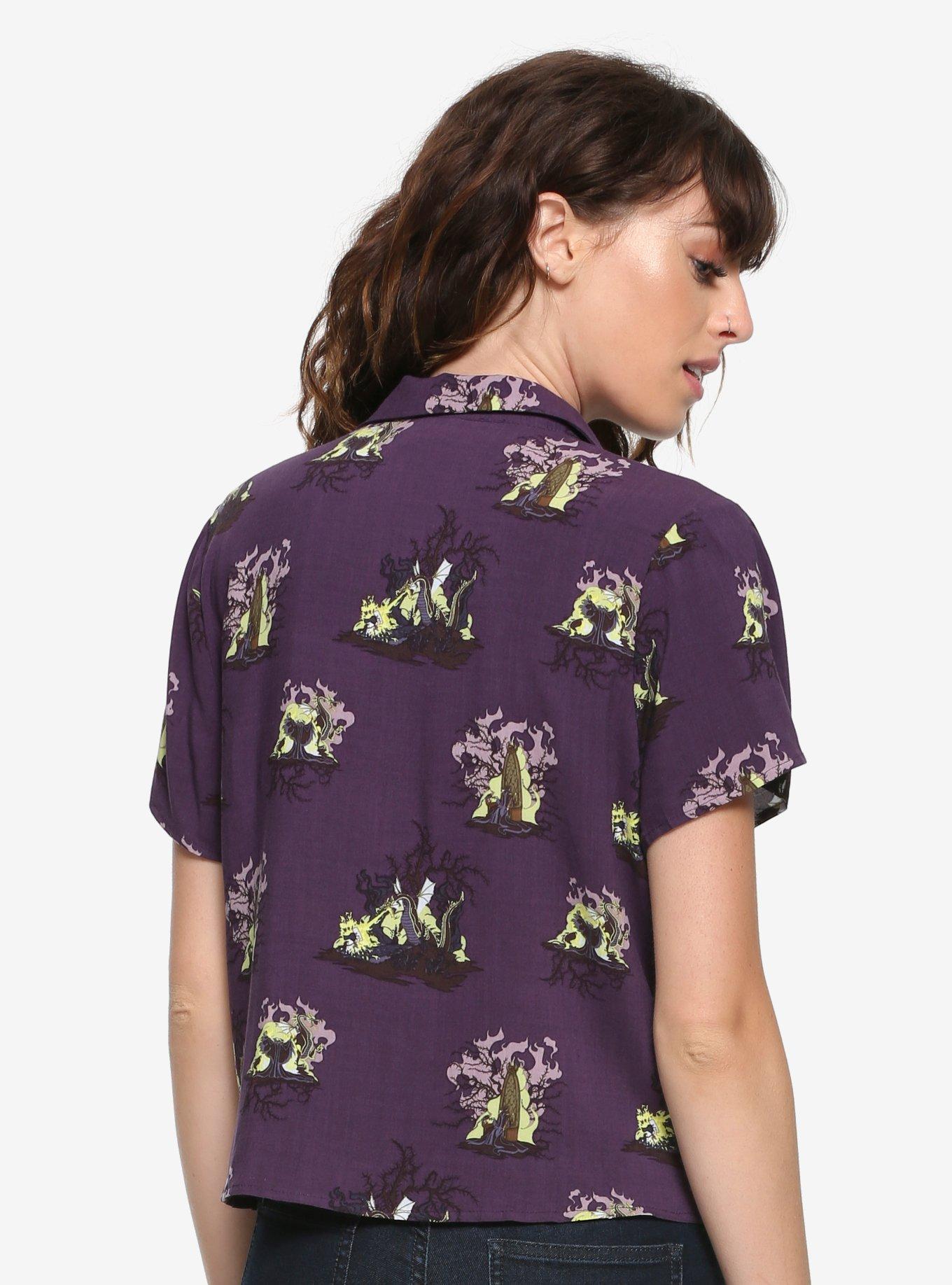 Our Universe Disney Sleeping Beauty Maleficent Women's Tie-Front Woven Top - BoxLunch Exclusive, , alternate