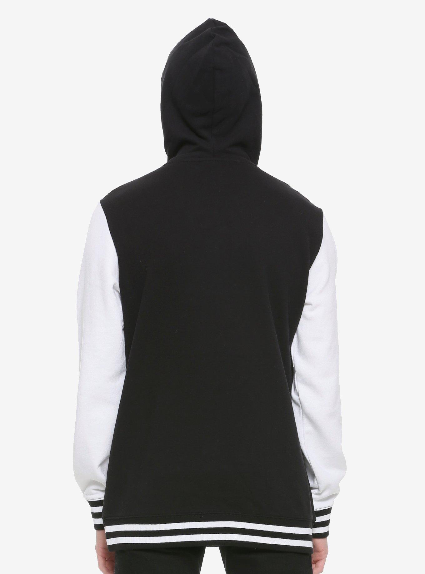 BT21 Black & White Color-Block Hoodie, WHITE, alternate