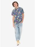Florals & Cats Woven Button-Up Hot Topic Exclusive, NAVY, alternate