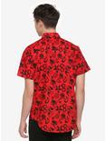 Red Devil Woven Button-Up Hot Topic Exclusive, RED, alternate