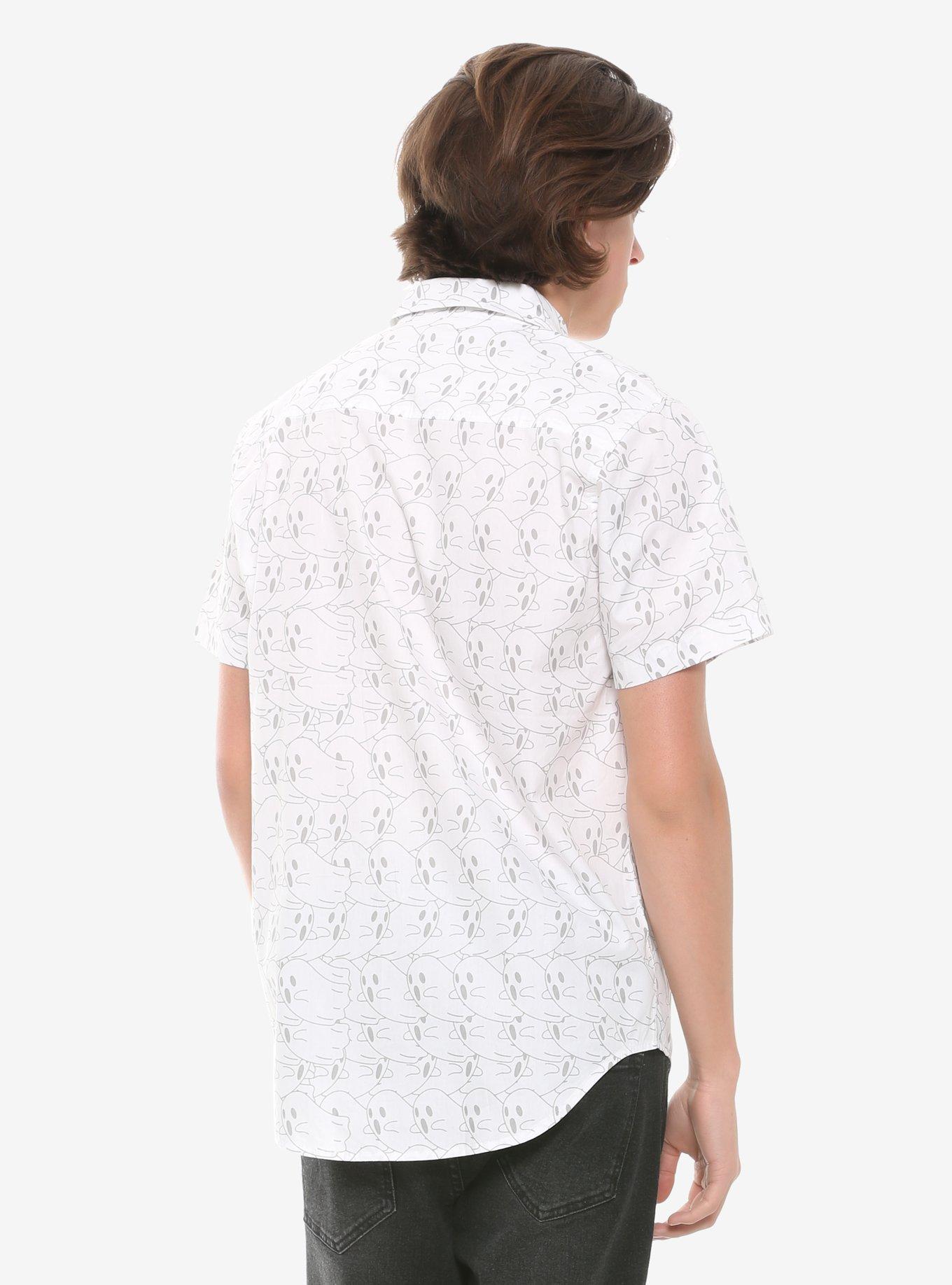 Ghost Patterns Woven Button-Up, WHITE, alternate