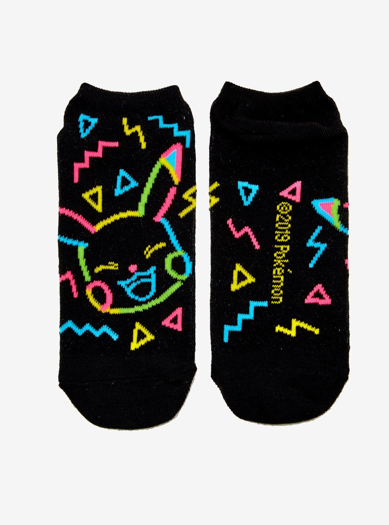 Pokemon Neon Pikachu No-Show Socks, , alternate