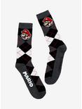 Super Mario Bros. Argyle Mario Crew Socks, , alternate