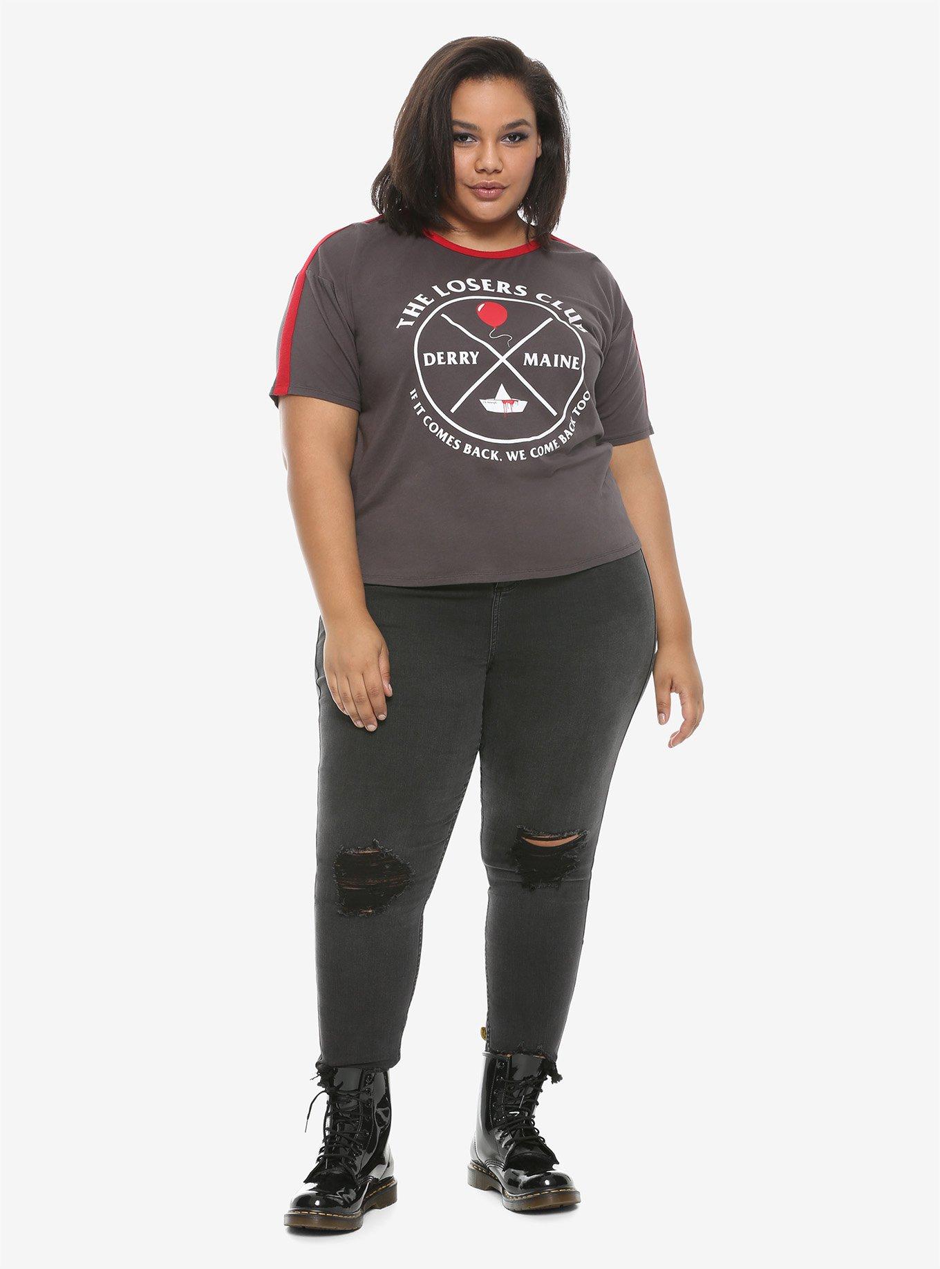 IT Chapter Two Losers Club Girls Crop T-Shirt Plus Size, MULTI, alternate