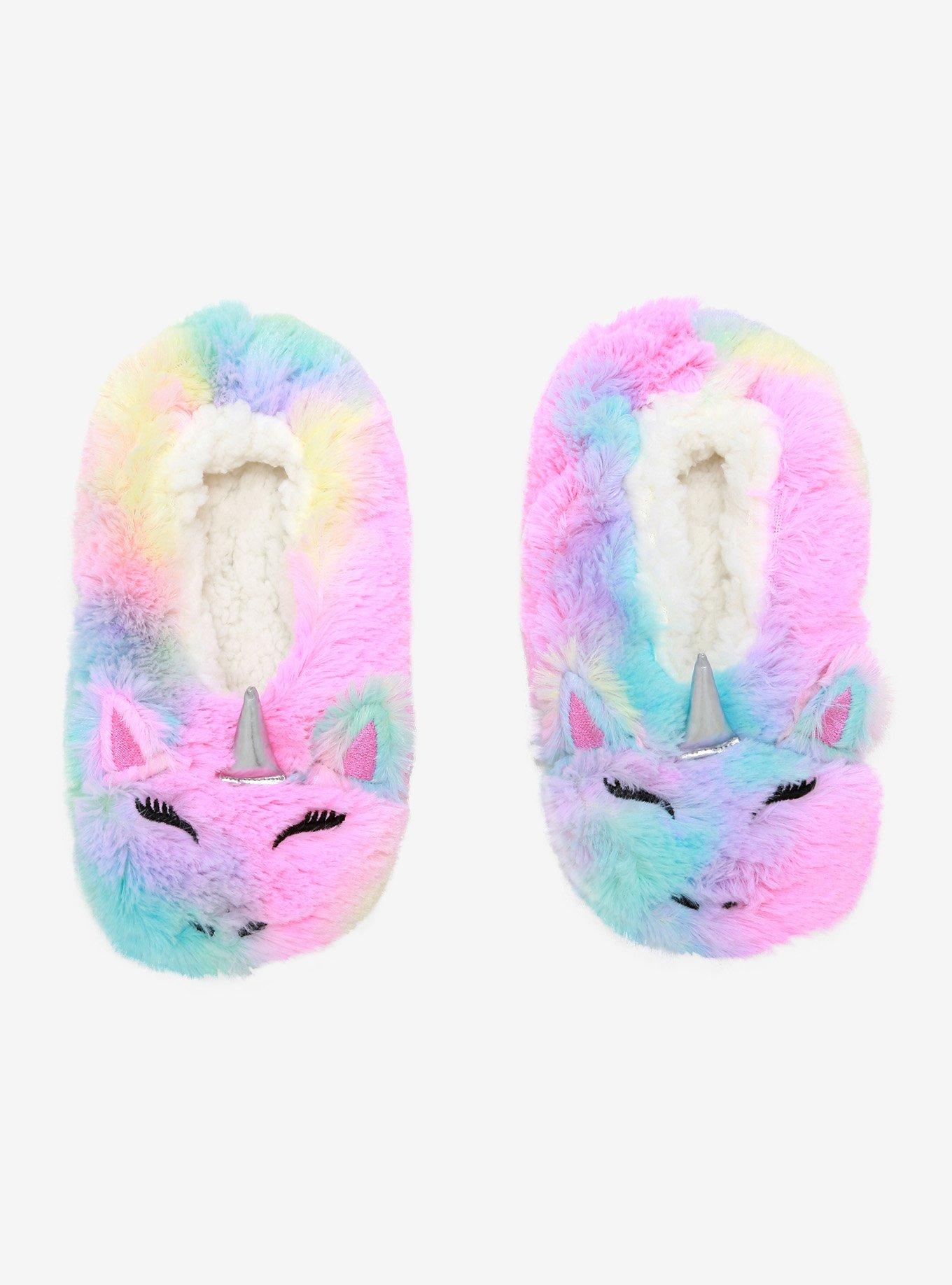 Rainbow Unicorn Cozy Slippers, , alternate