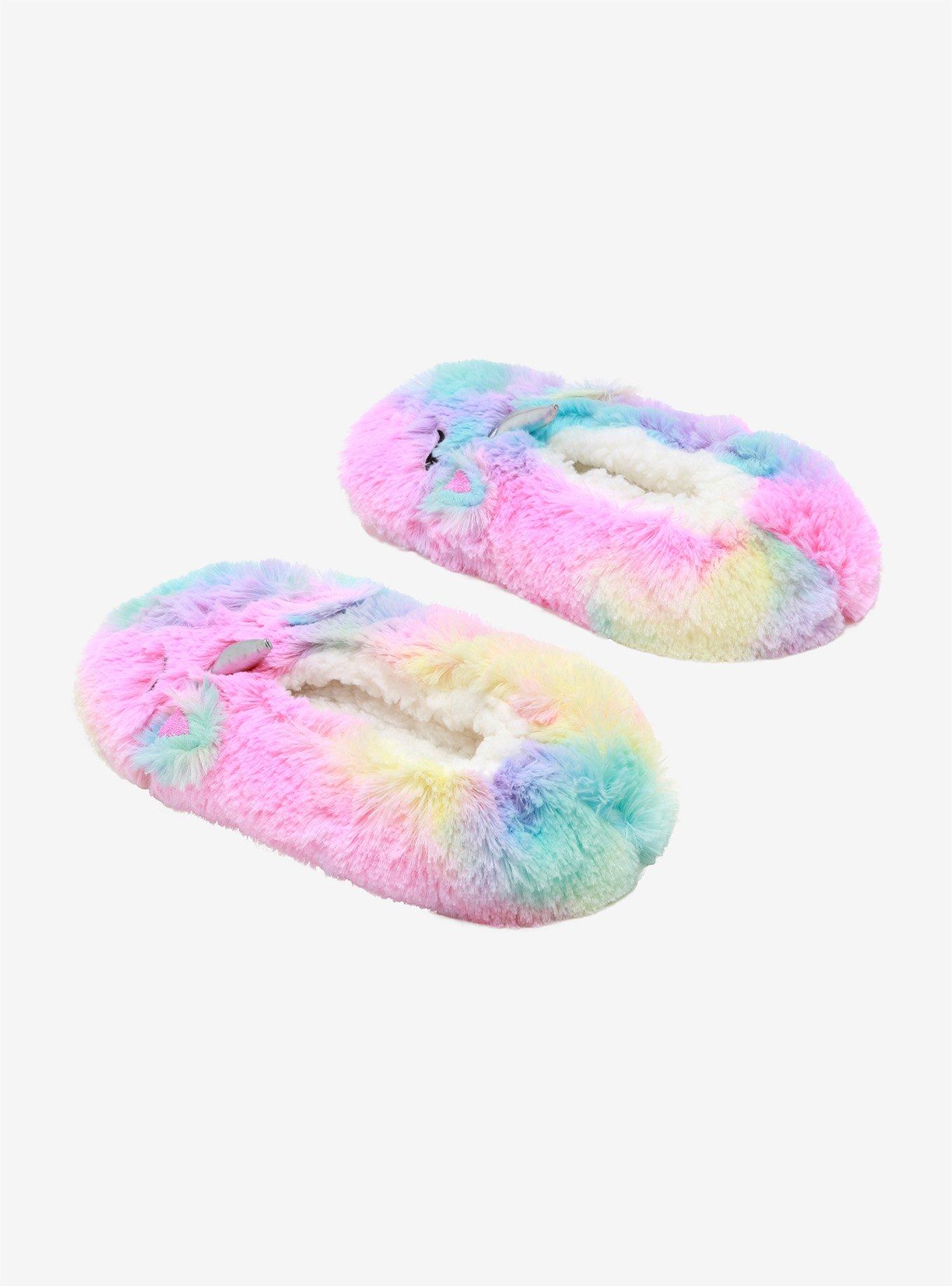 Rainbow Unicorn Cozy Slippers, , alternate