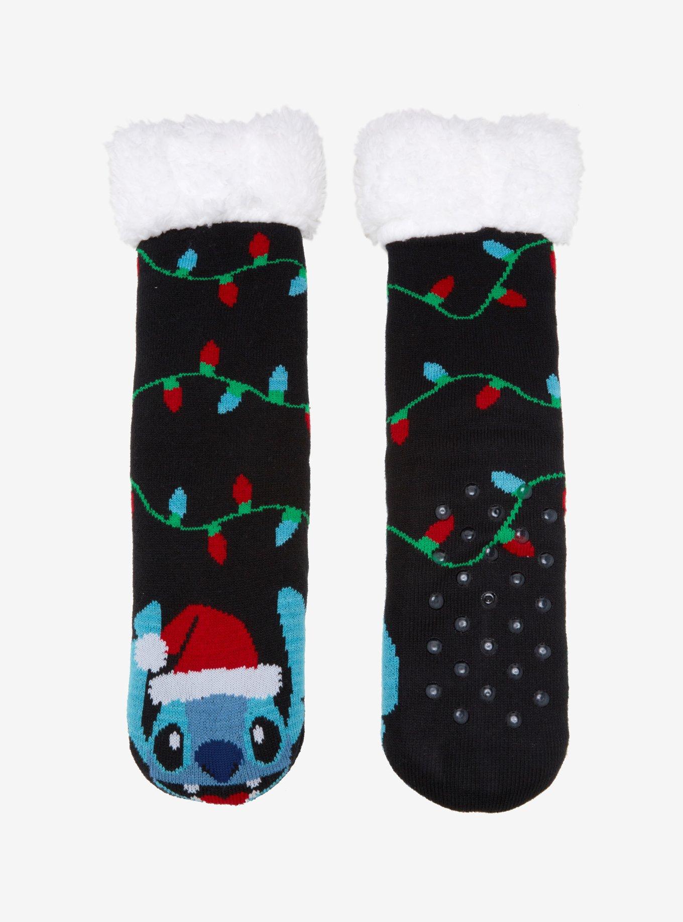 Disney Lilo & Stitch Santa Stitch Slipper Socks, , alternate