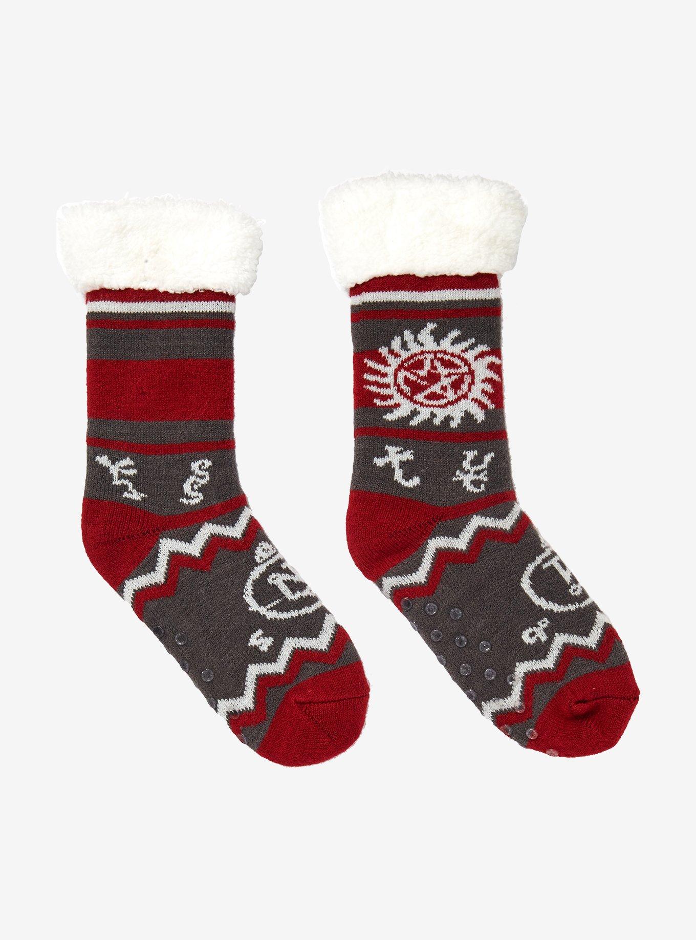 Supernatural Symbols Slipper Socks, , alternate