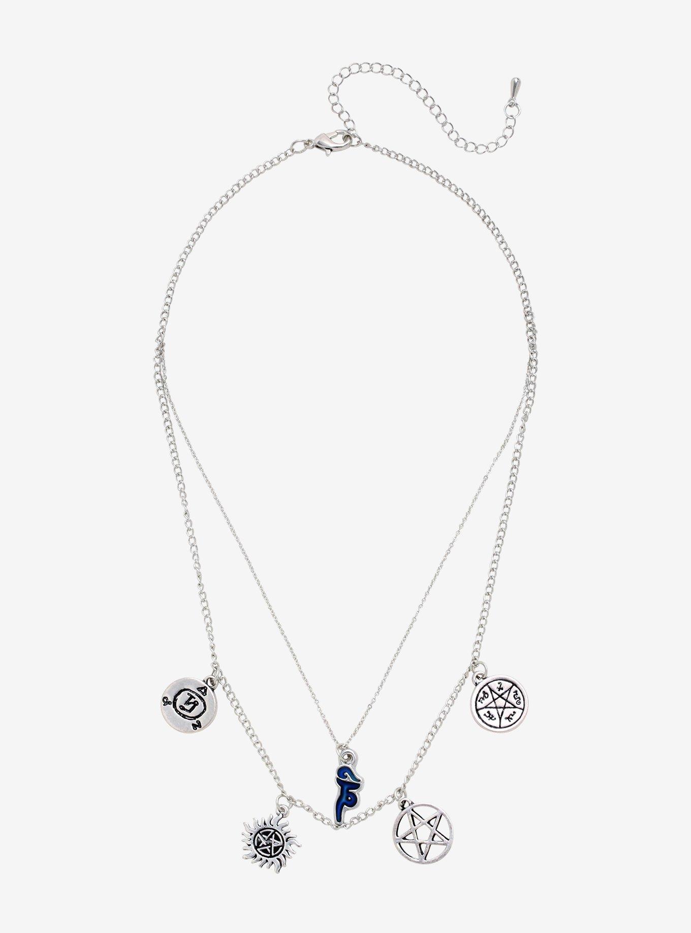 Supernatural Symbols Layered Necklace, , alternate