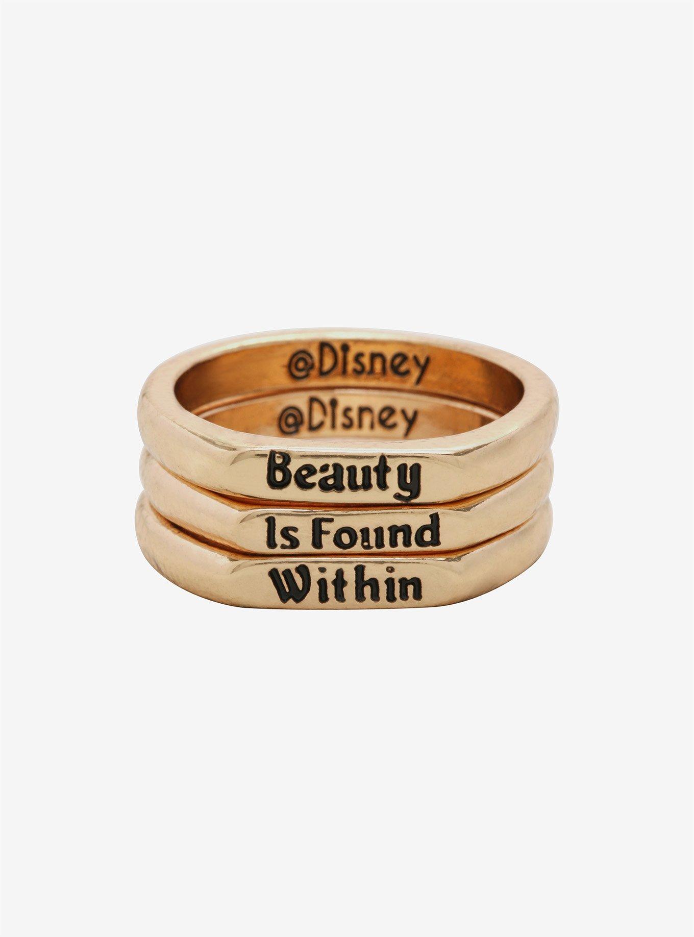 Disney Beauty And The Beast Beauty Within Stackable Ring Set, , alternate