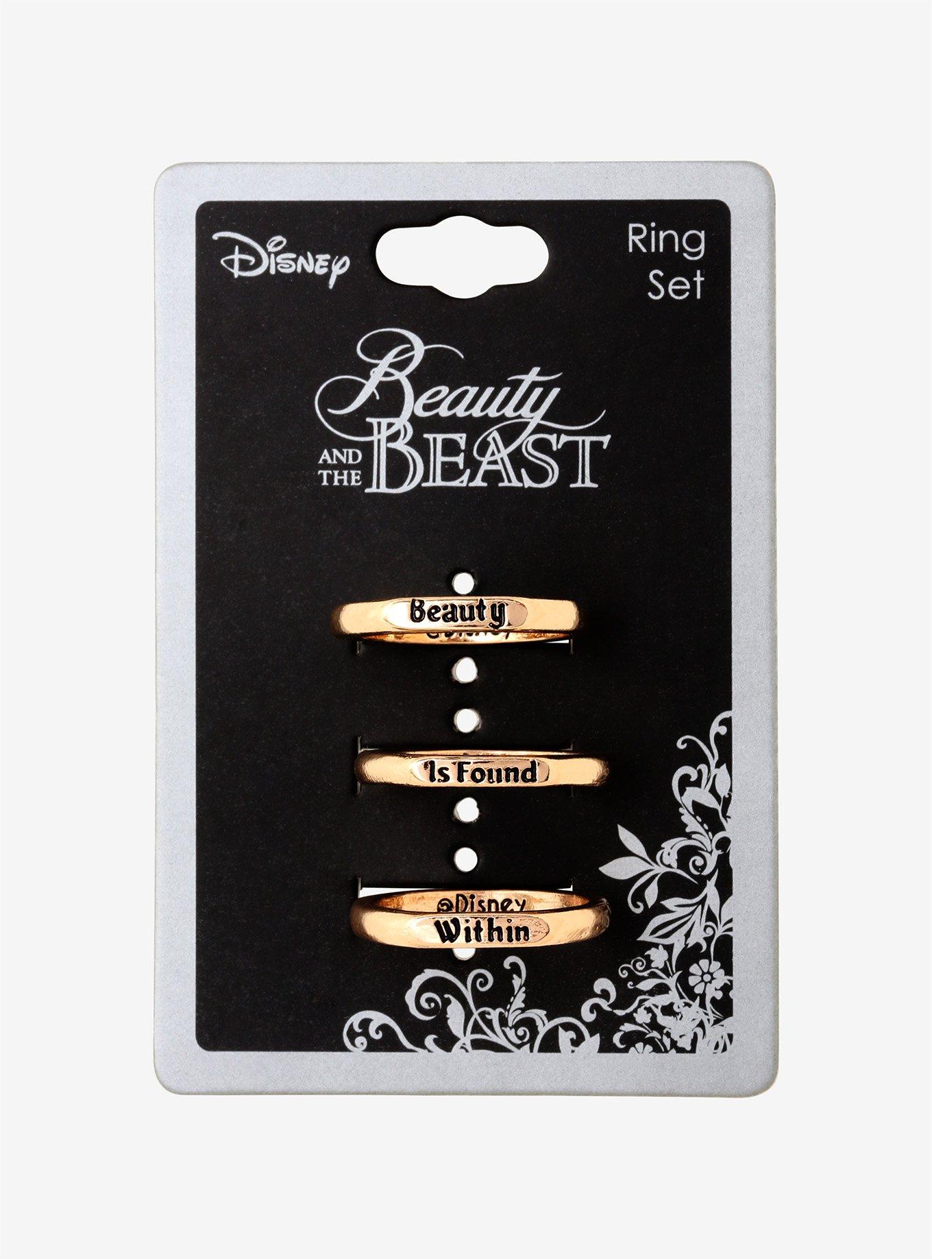 Disney Beauty And The Beast Beauty Within Stackable Ring Set, , alternate