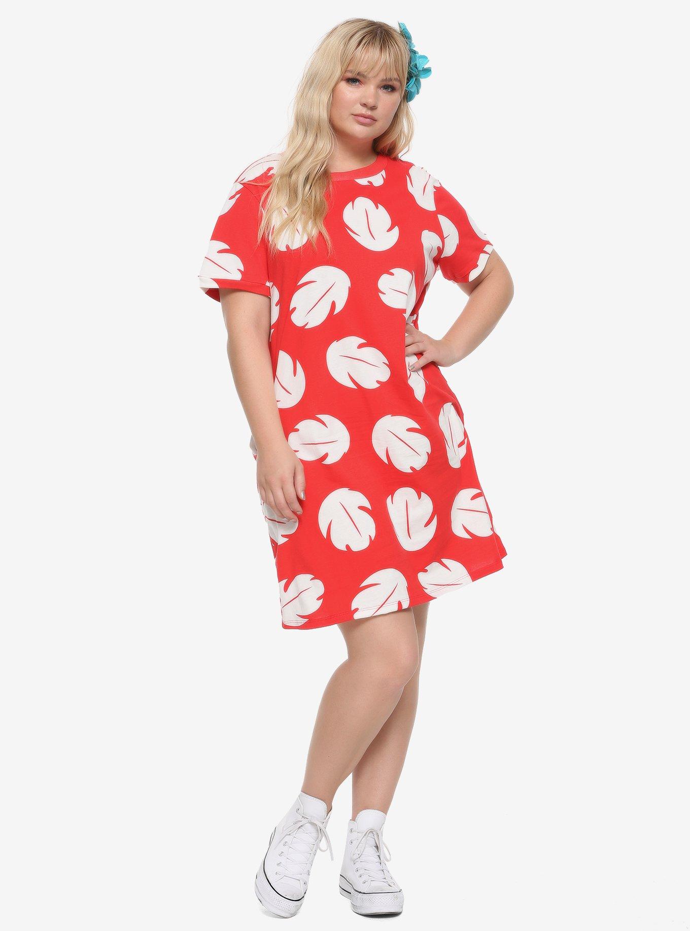 Disney Lilo & Stitch Lilo T-Shirt Dress Plus Size, RED, alternate