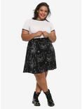 Black Cat Velvet Skater Skirt Plus Size, , alternate