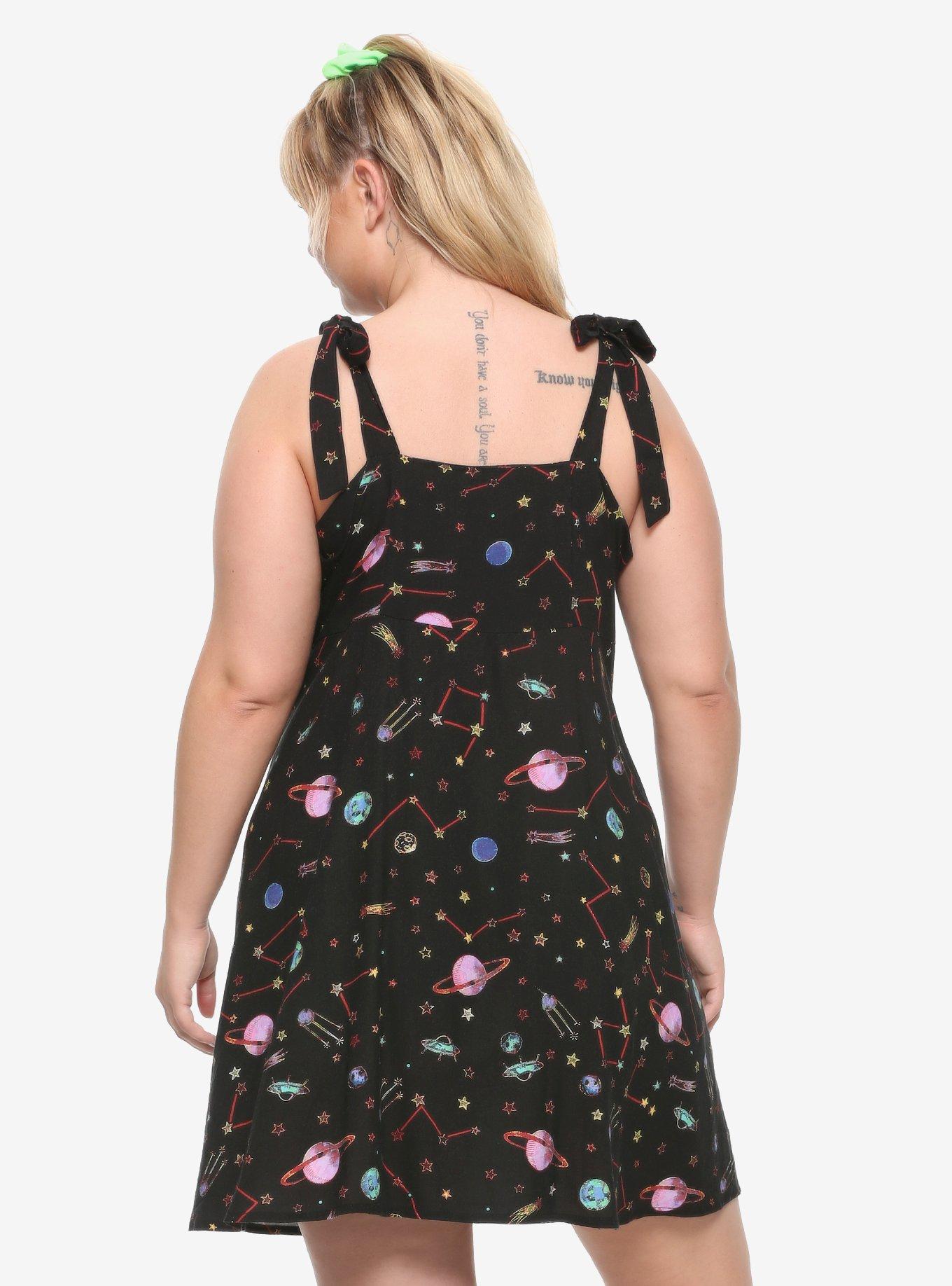 Constellations & Planets Button-Front Dress Plus Size, , alternate