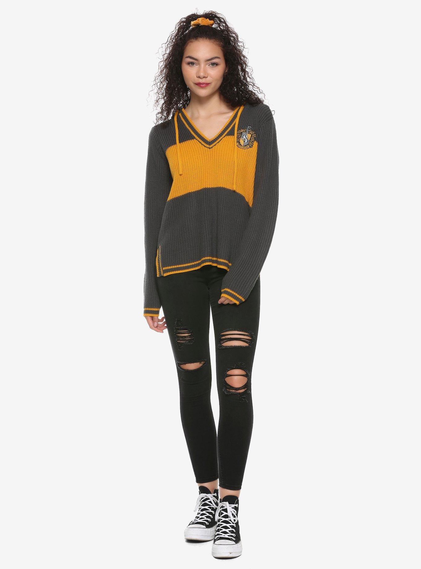 Harry Potter Hufflepuff Girls Hooded Sweater, YELLOW, alternate
