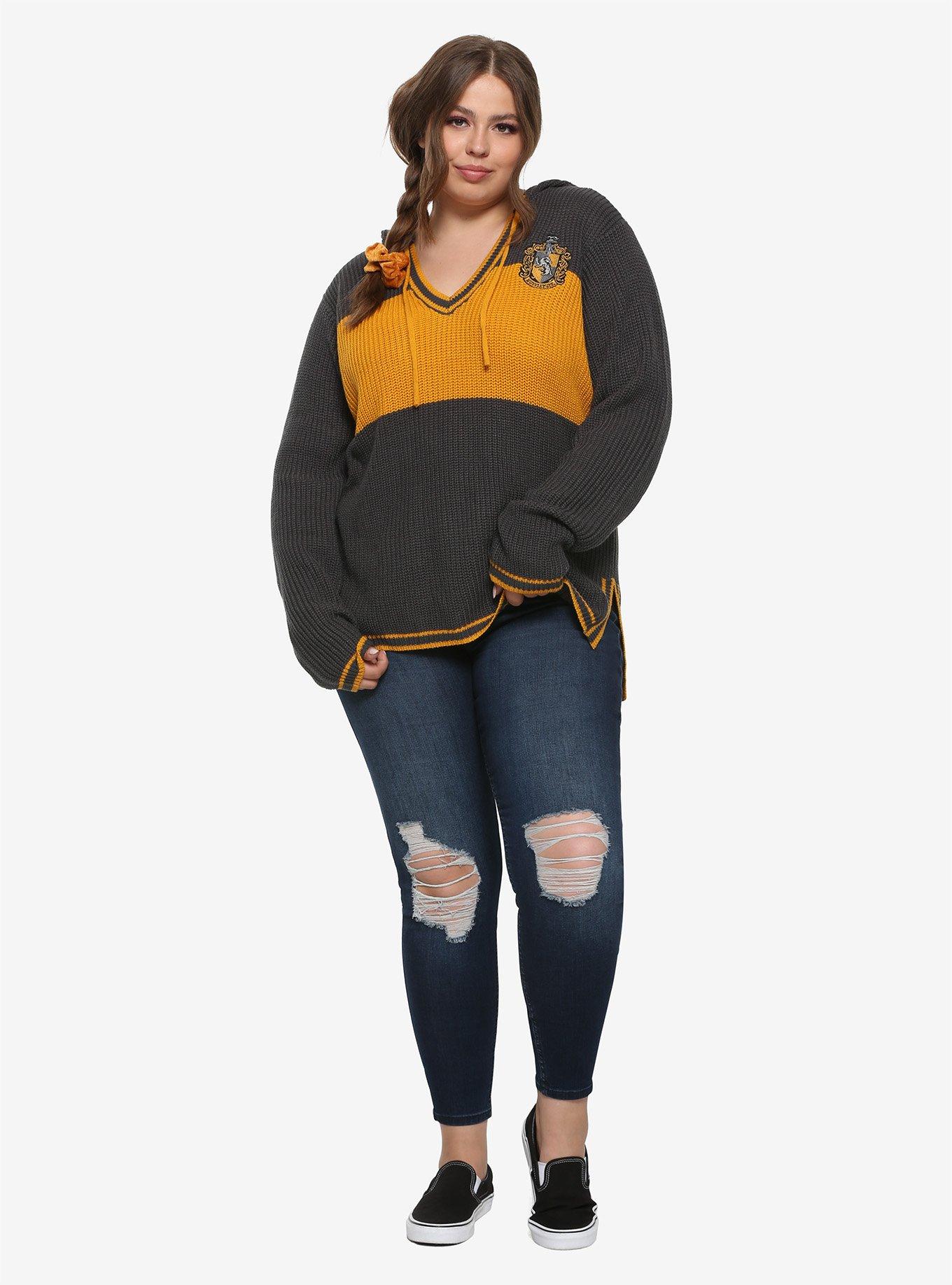 Harry Potter Hufflepuff Girls Hooded Sweater Plus Size, , alternate