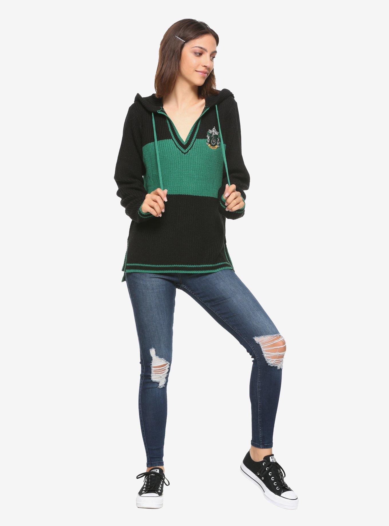 Harry Potter Slytherin Girls Hooded Sweater, GREEN, alternate