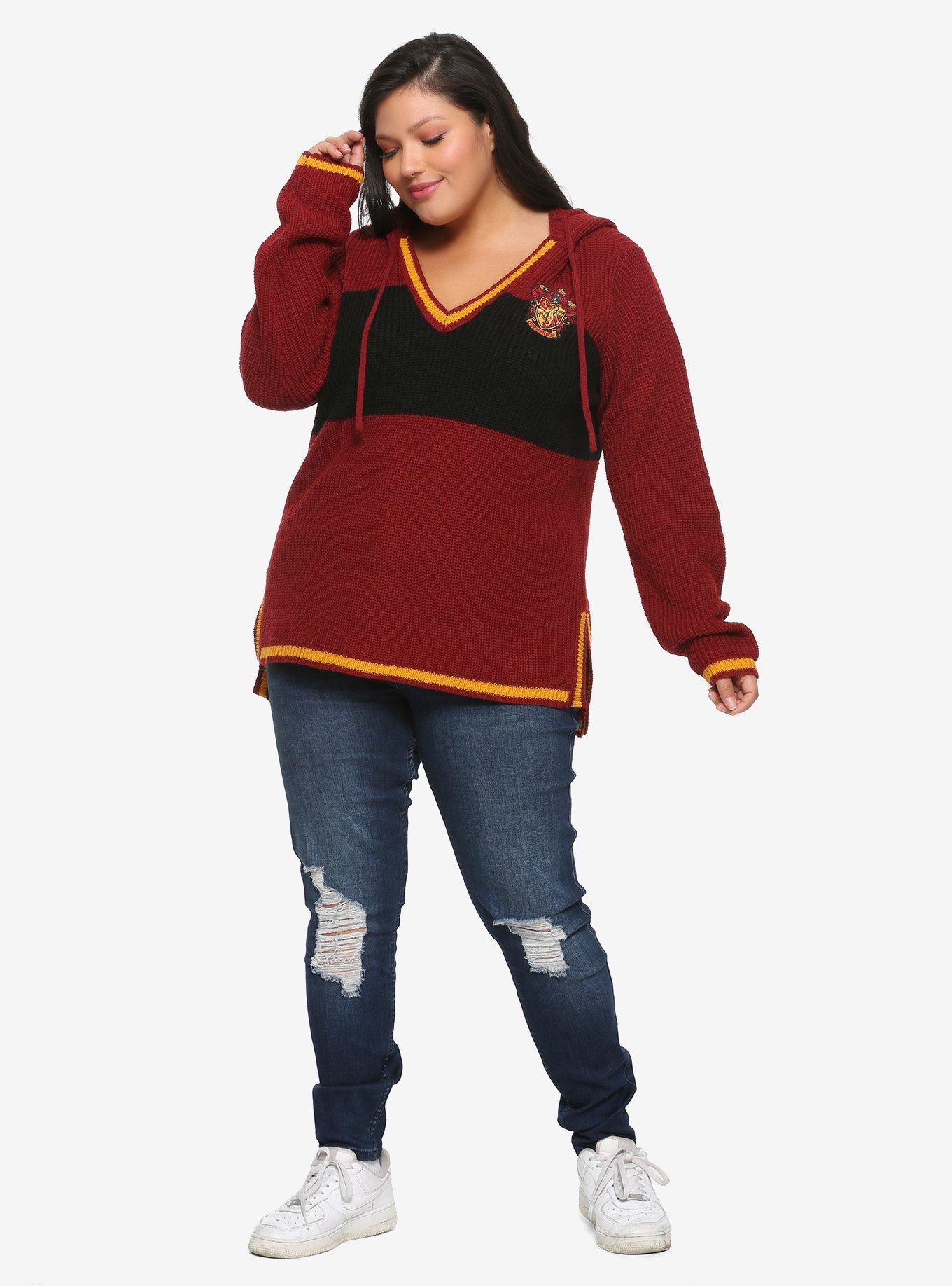 Harry Potter Gryffindor Hooded Sweater Plus Size, , alternate