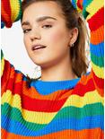 Daisy Street Rainbow Stripe Girls Sweater, , alternate