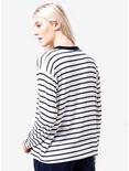 Daisy Street Black & White Striped Girls Long-Sleeve T-Shirt, , alternate