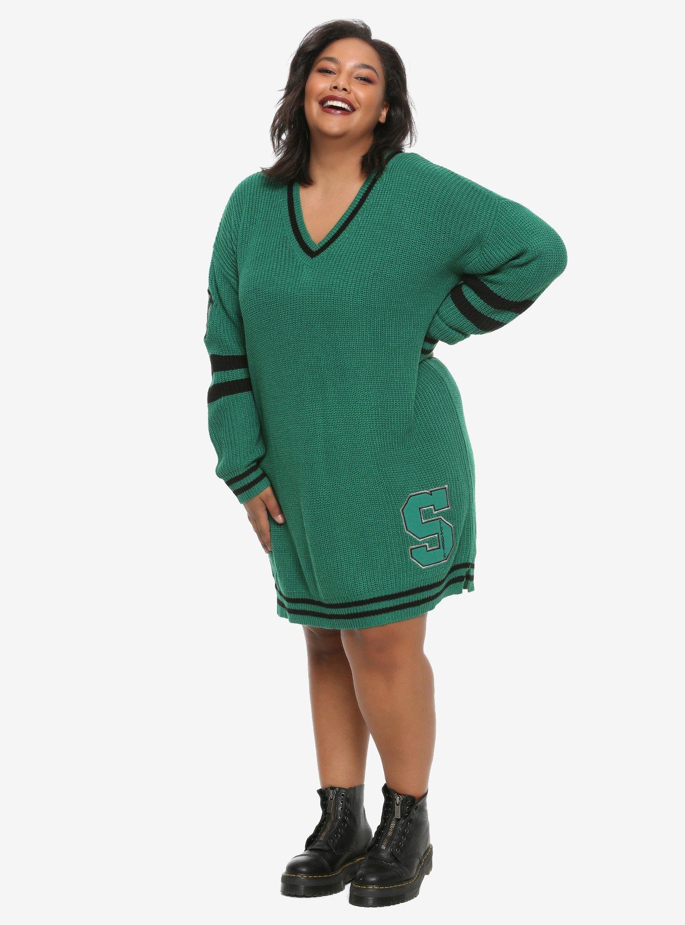 Harry Potter Slytherin Sweater Dress Plus Size, , alternate