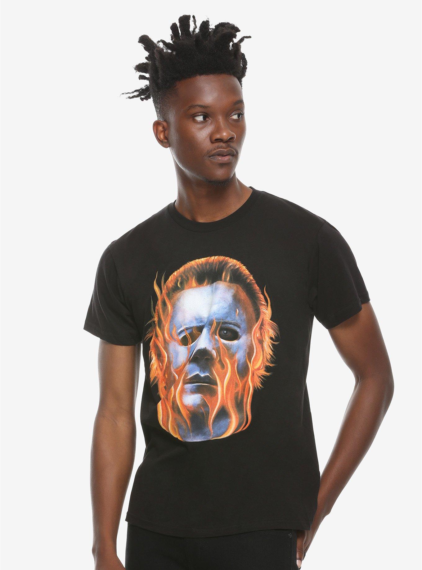 Rock Rebel Halloween II Michael Myers Flames T-Shirt, MULTI, alternate