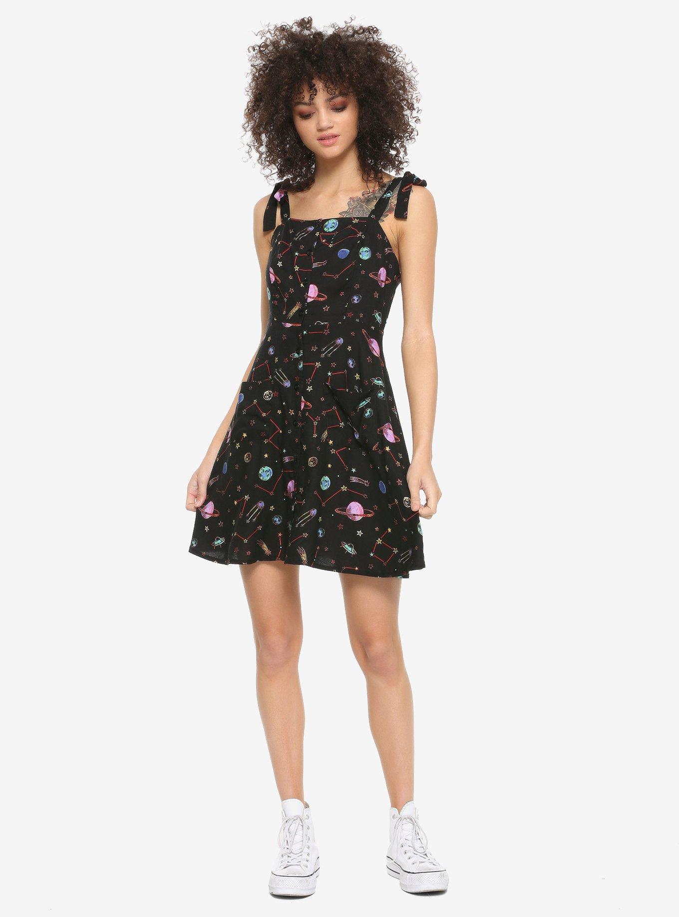 Constellations & Planets Button-Front Dress, CELESTIAL, alternate