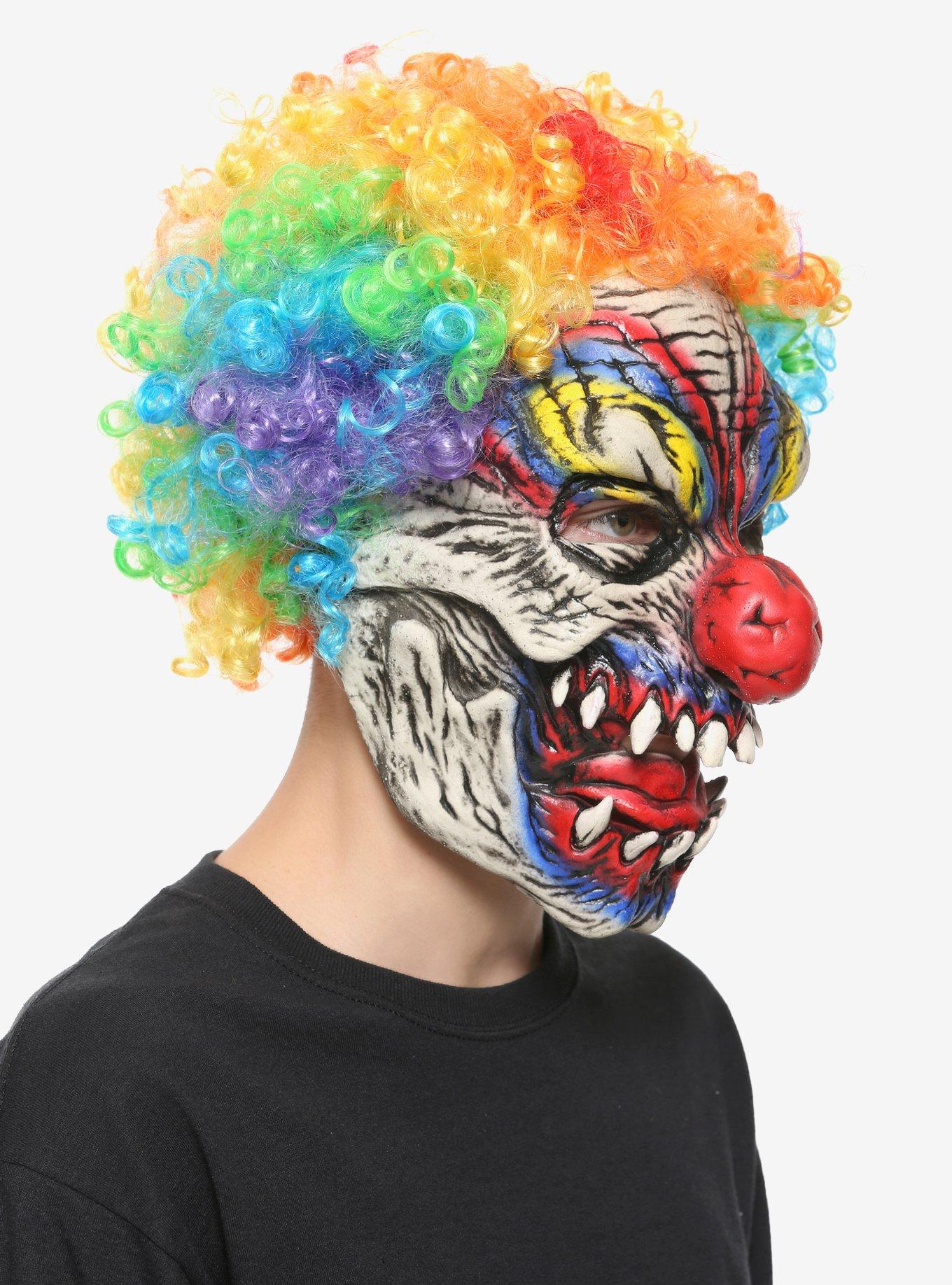 Skull Rainbow Clown Mask, , alternate