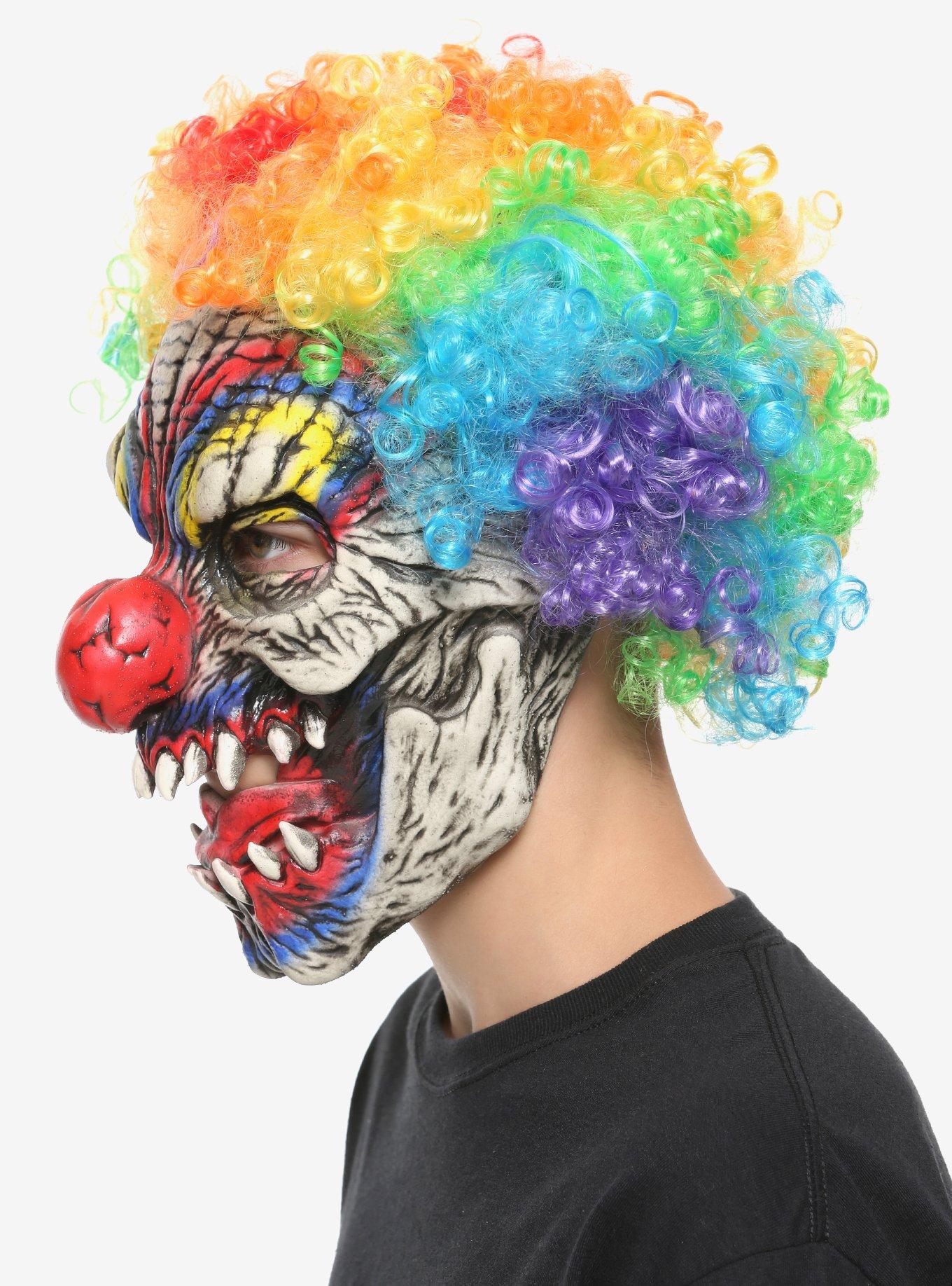 Skull Rainbow Clown Mask, , alternate