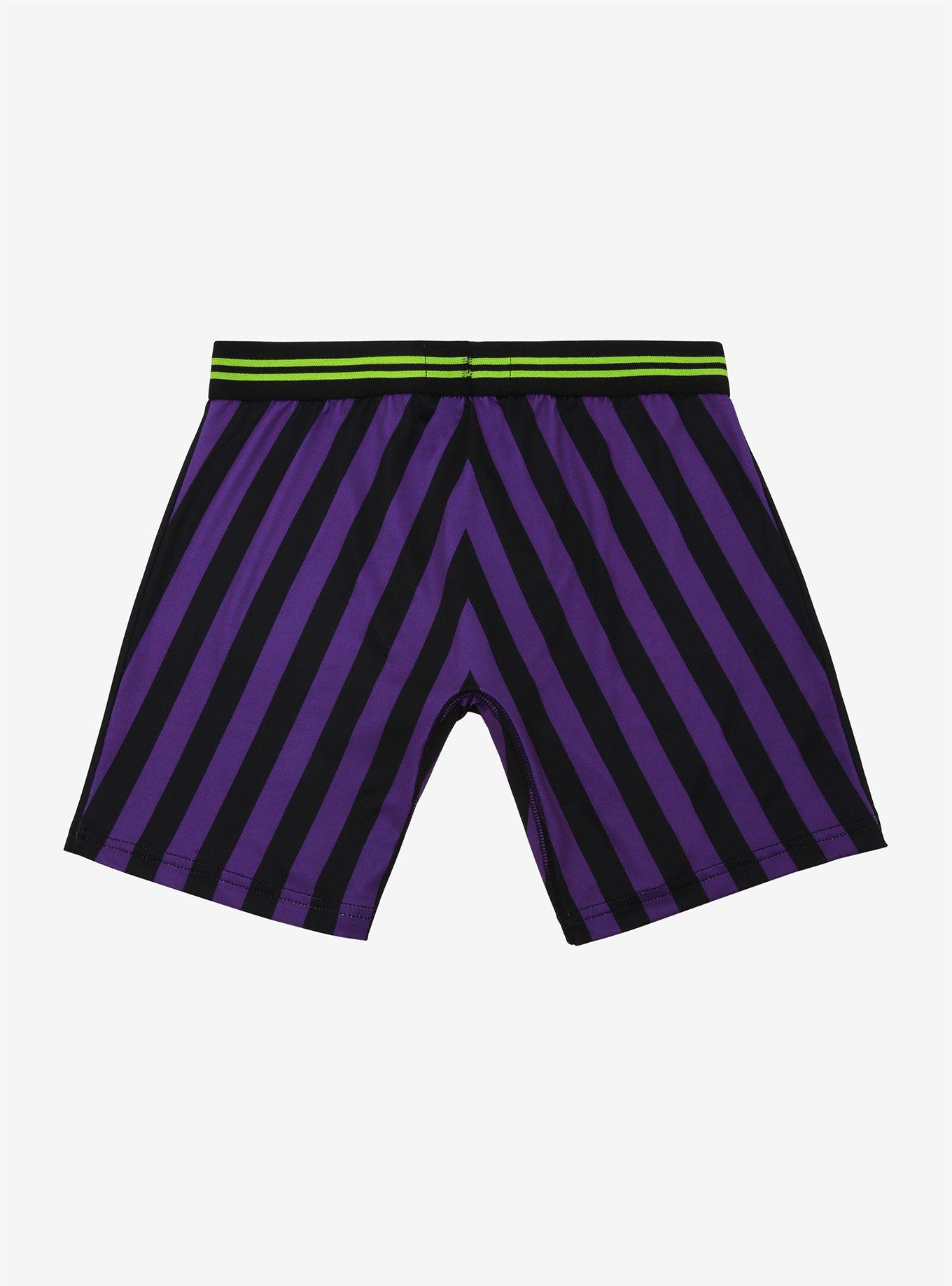 Beetlejuice Purple & Black Striped Boxer Briefs, BLACK, alternate