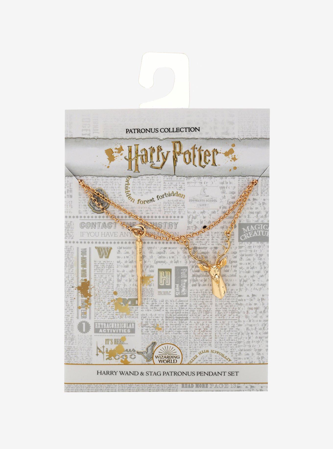 Harry Potter Harry Wand & Stag Patronus Necklace Set - BoxLunch Exclusive, , alternate