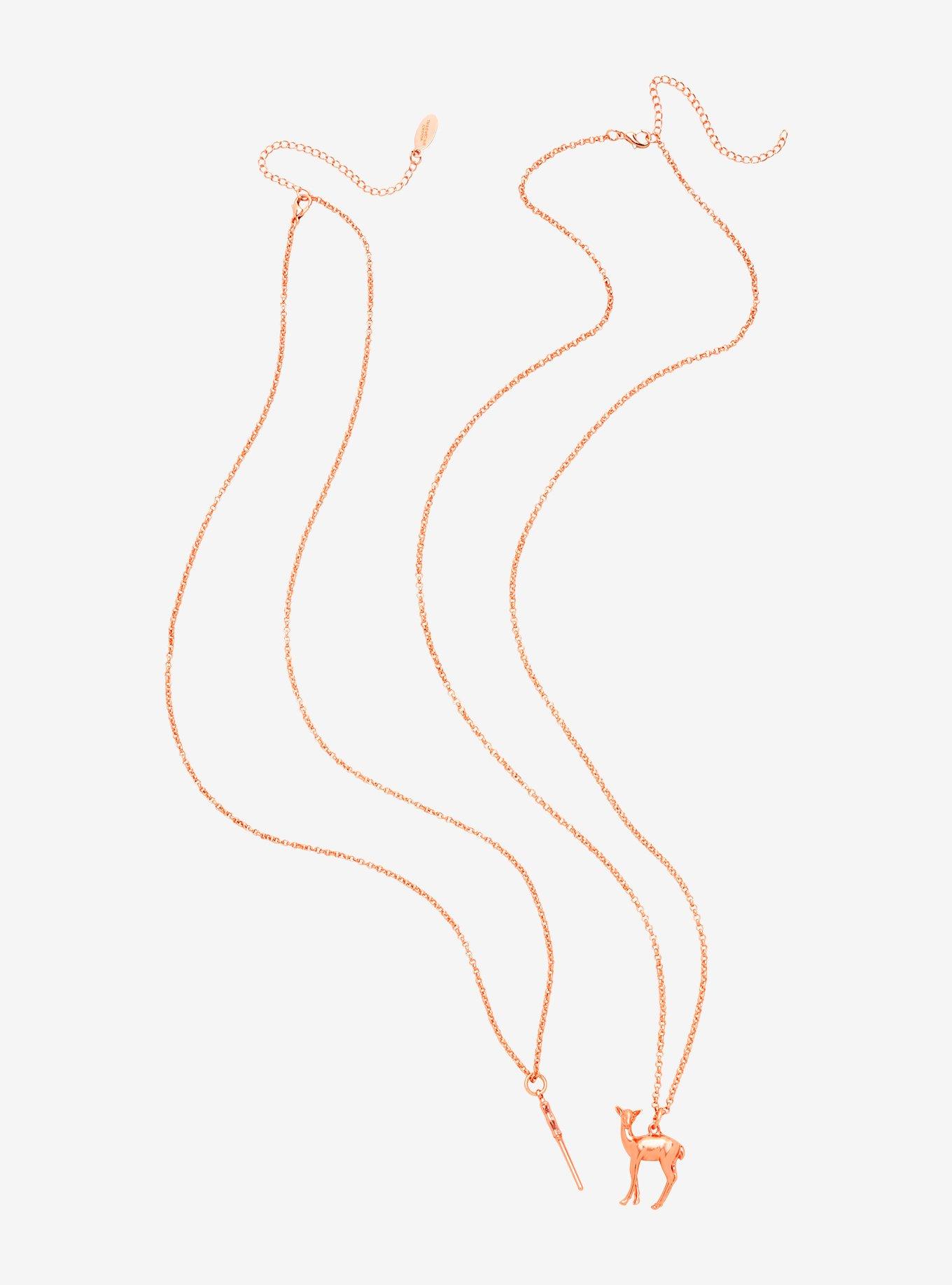 Harry Potter Snape Wand & Doe Patronus Necklace Set - BoxLunch Exclusive, , alternate